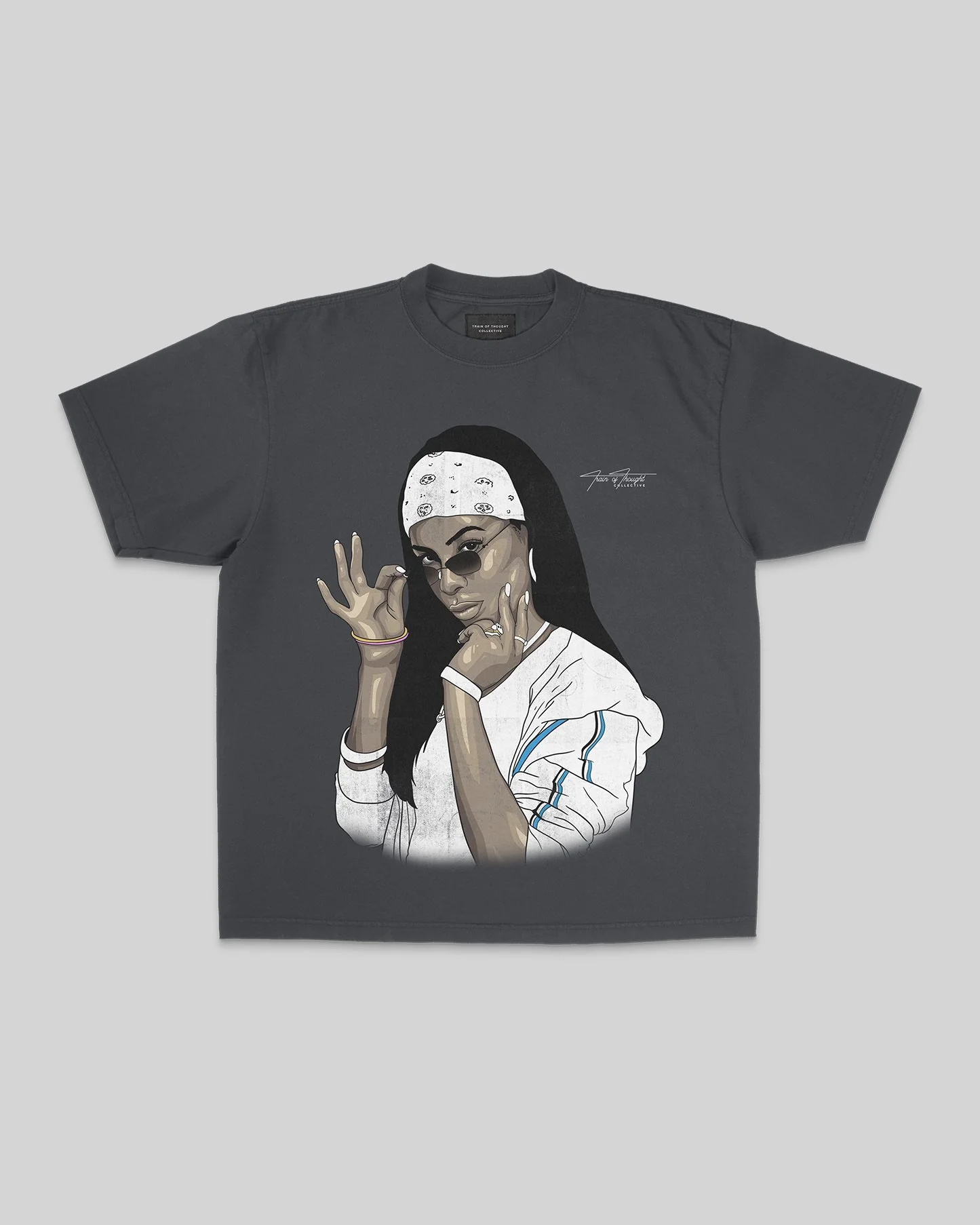 Aaliyah Big Face | Oversized Shadow Graphic Tee