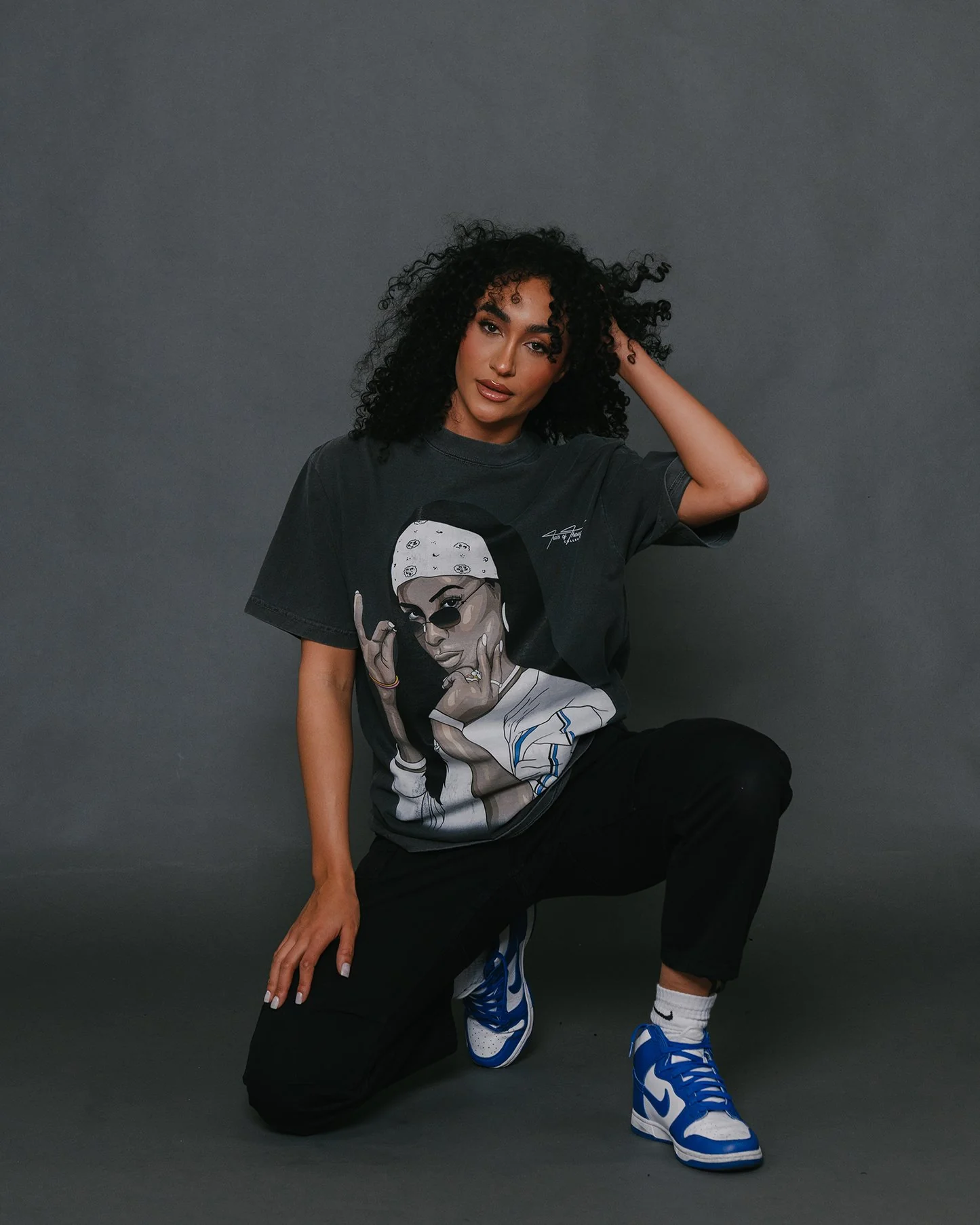 Aaliyah Big Face | Oversized Shadow Graphic Tee - Image 2