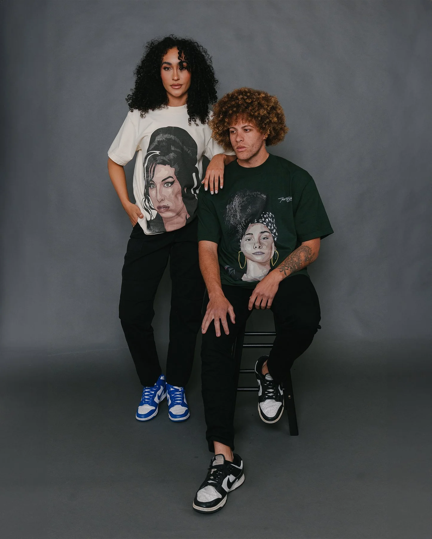 Alicia keys Big Face | Oversized Green Graphic Tee - Image 3