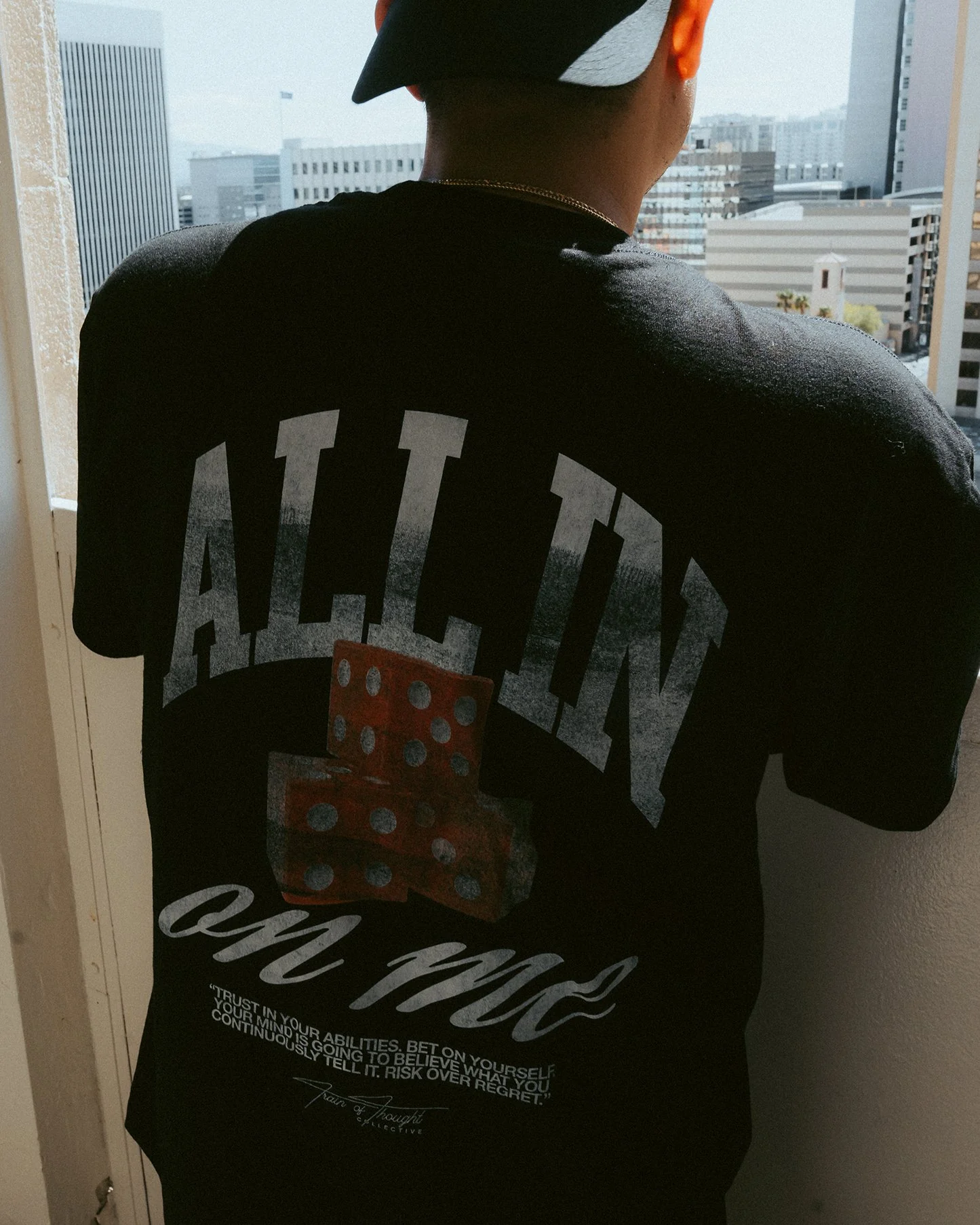 All in on me | Heavyweight Black Graphic Tee - Image 2