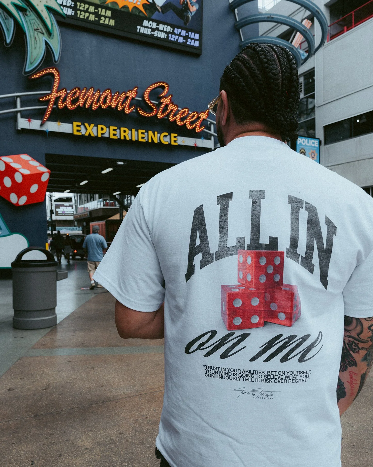 All in on me | Heavyweight White Graphic Tee - Image 2