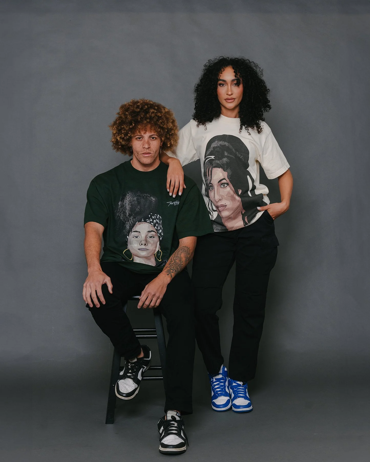 Amy Big Face | Oversized Cream Graphic Tee - Image 3