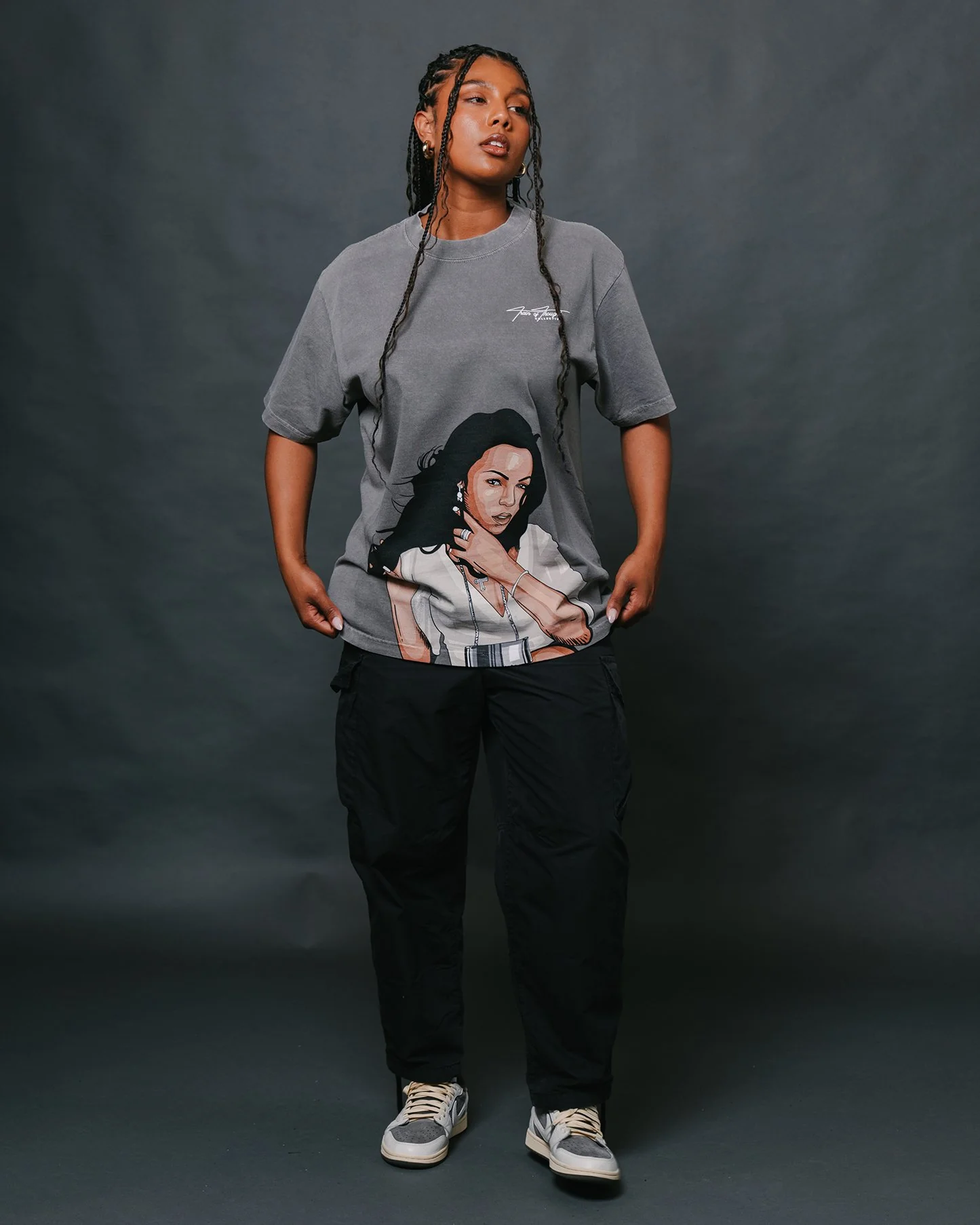 Ashanti Big Face | Oversized Cement Graphic Tee - Image 2