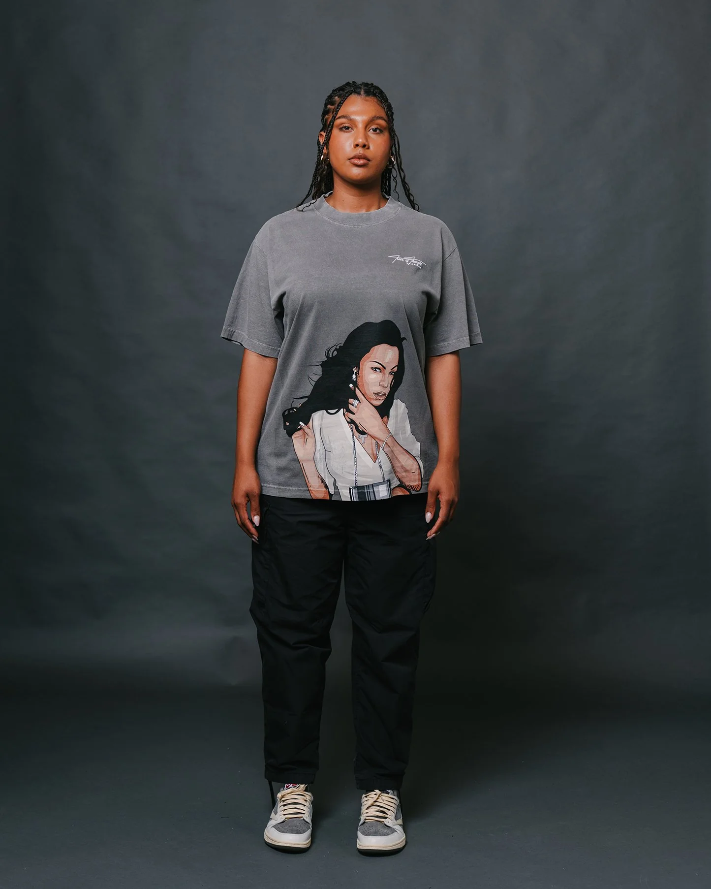 Ashanti Big Face | Oversized Cement Graphic Tee - Image 3