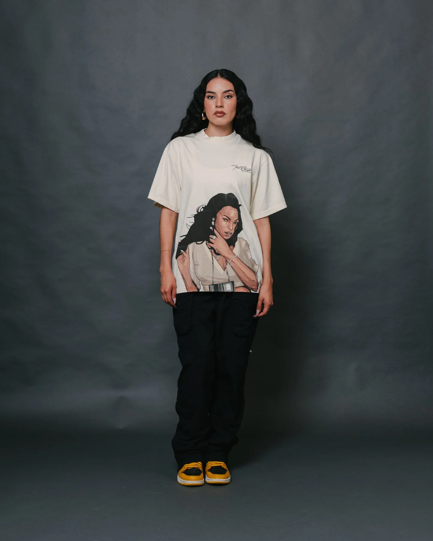Ashanti Big Face | Oversized Cream Graphic Tee - Image 2