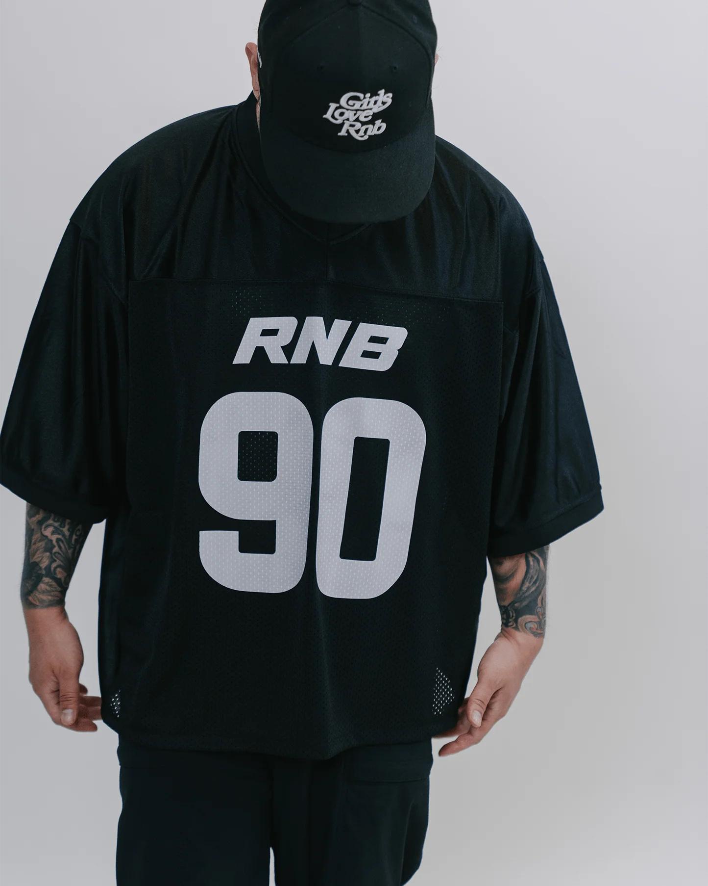 Rnb Every Morning V1 | Cropped Black Football Jersey - Image 3
