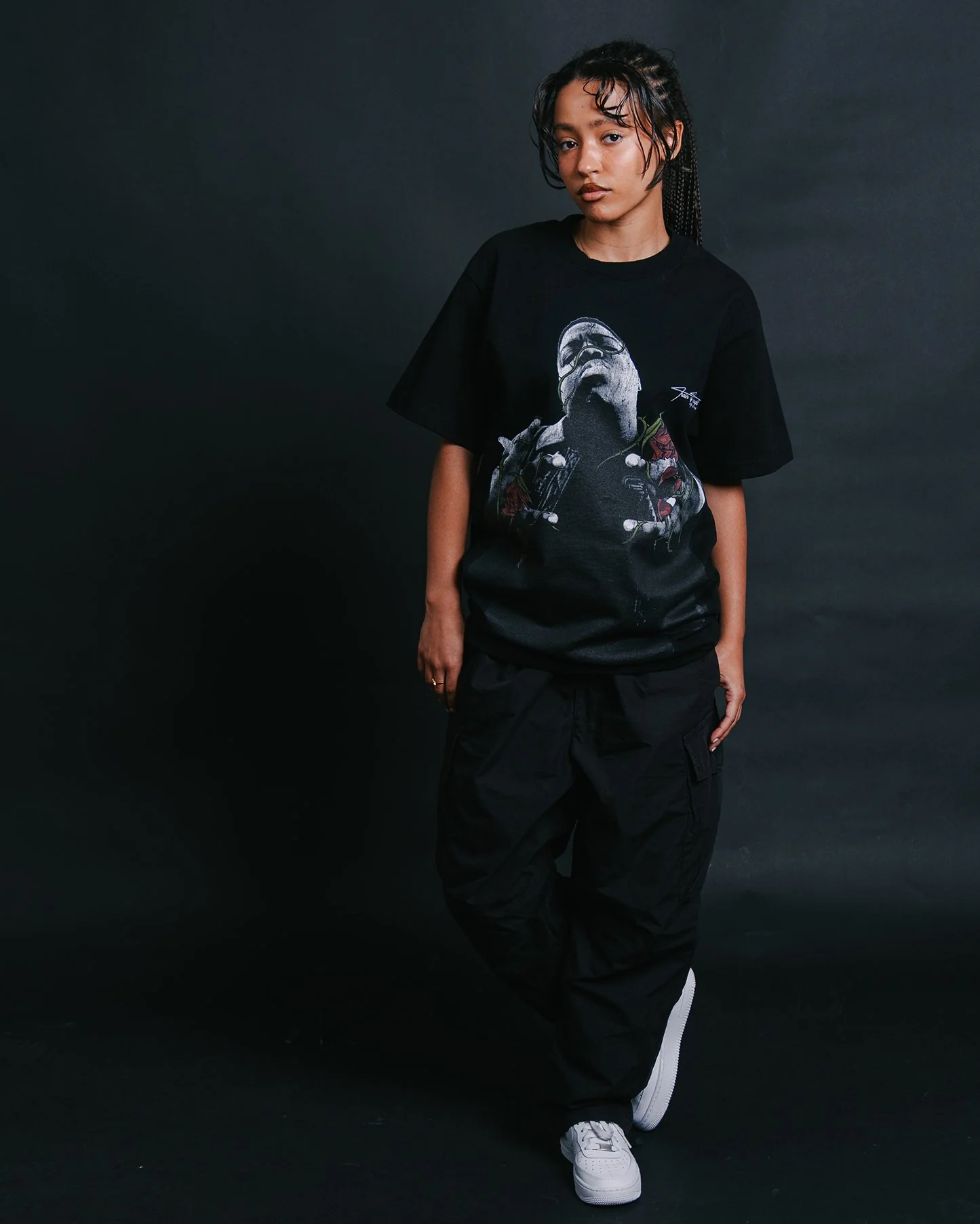 Dead Rose BIGGIE | Heavyweight Black Graphic Tee - Image 2