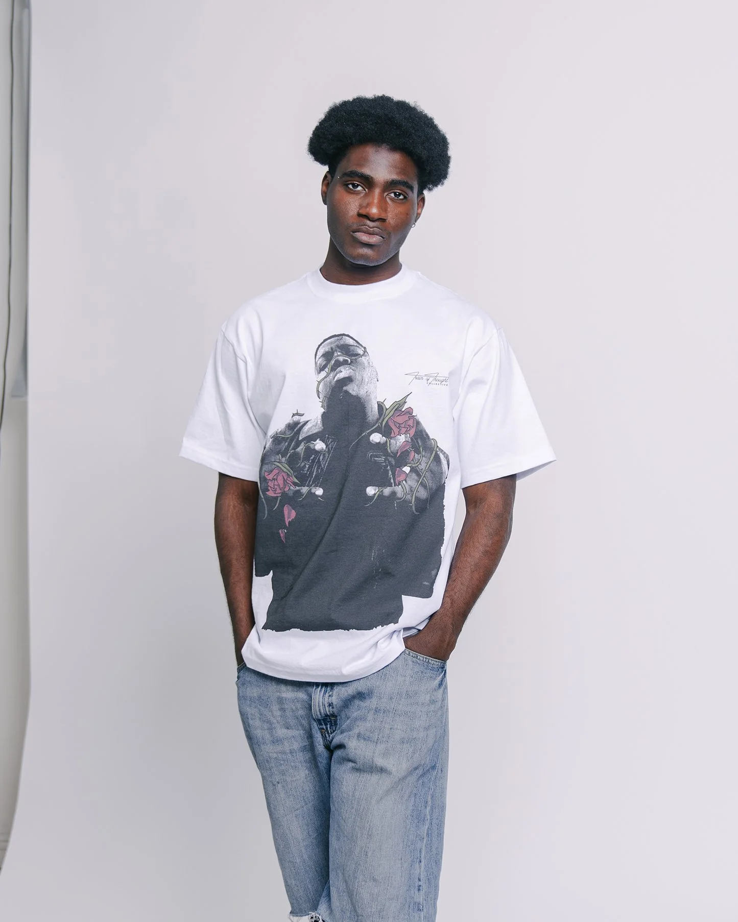 Dead Rose BIGGIE | Heavyweight White Graphic Tee - Image 3