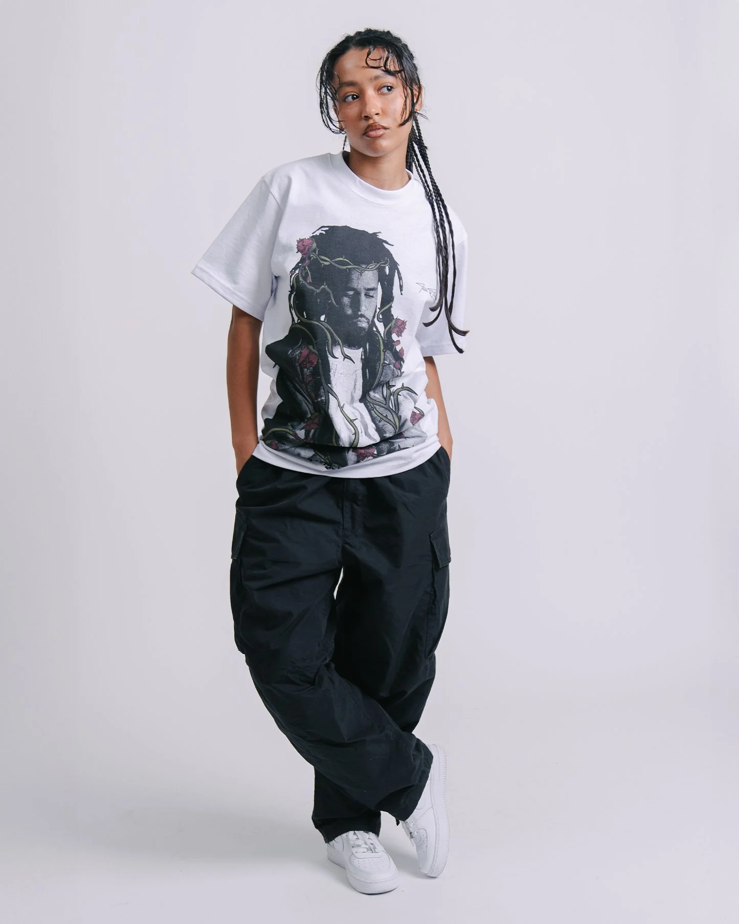 Dead Rose COLE | Heavyweight White Graphic Tee - Image 2