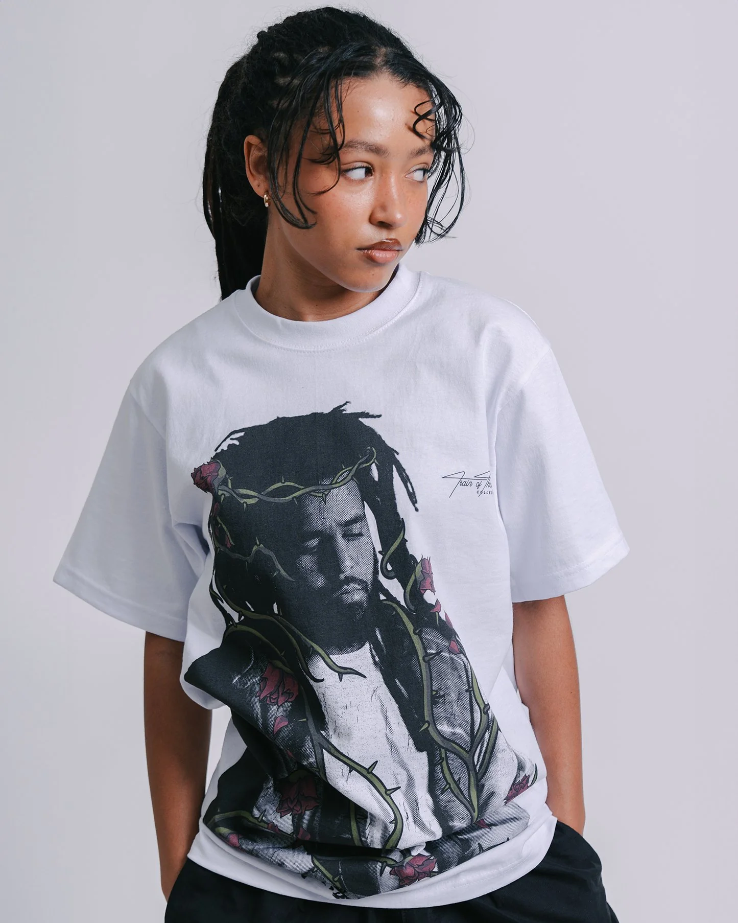 Dead Rose COLE | Heavyweight White Graphic Tee - Image 3