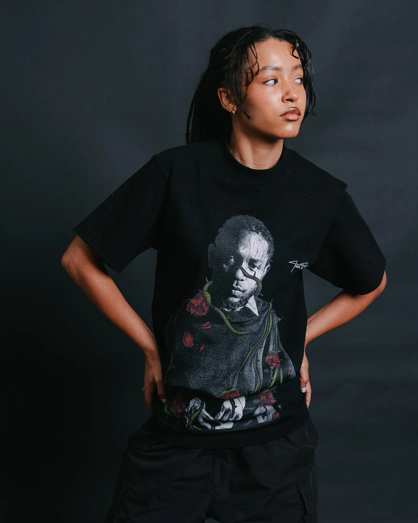 Dead Rose KDOT | Heavyweight Black Graphic Tee - Image 3