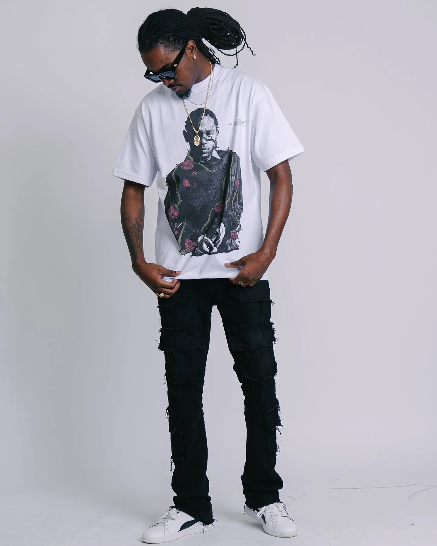 Dead Rose KDOT | Heavyweight White Graphic Tee - Image 2