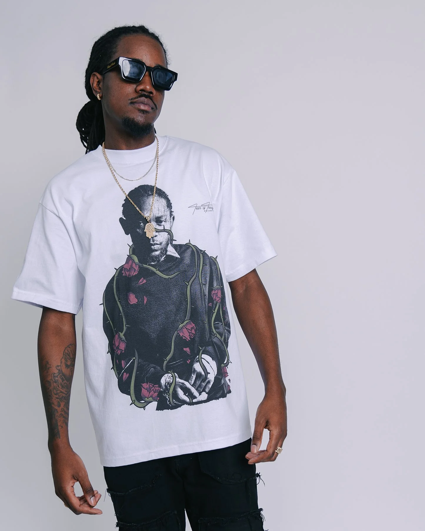 Dead Rose KDOT | Heavyweight White Graphic Tee - Image 3