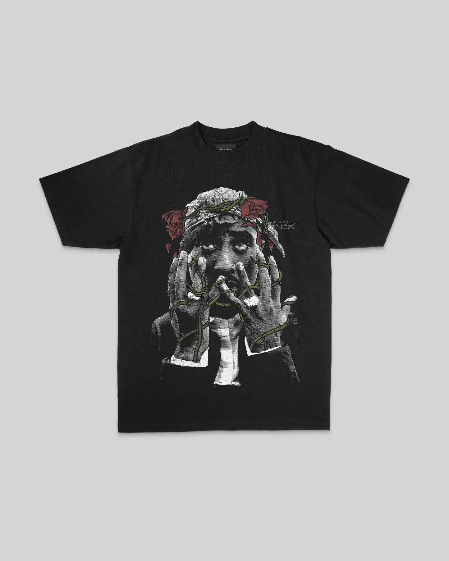 Dead Rose PAC | Heavyweight Black Graphic Tee