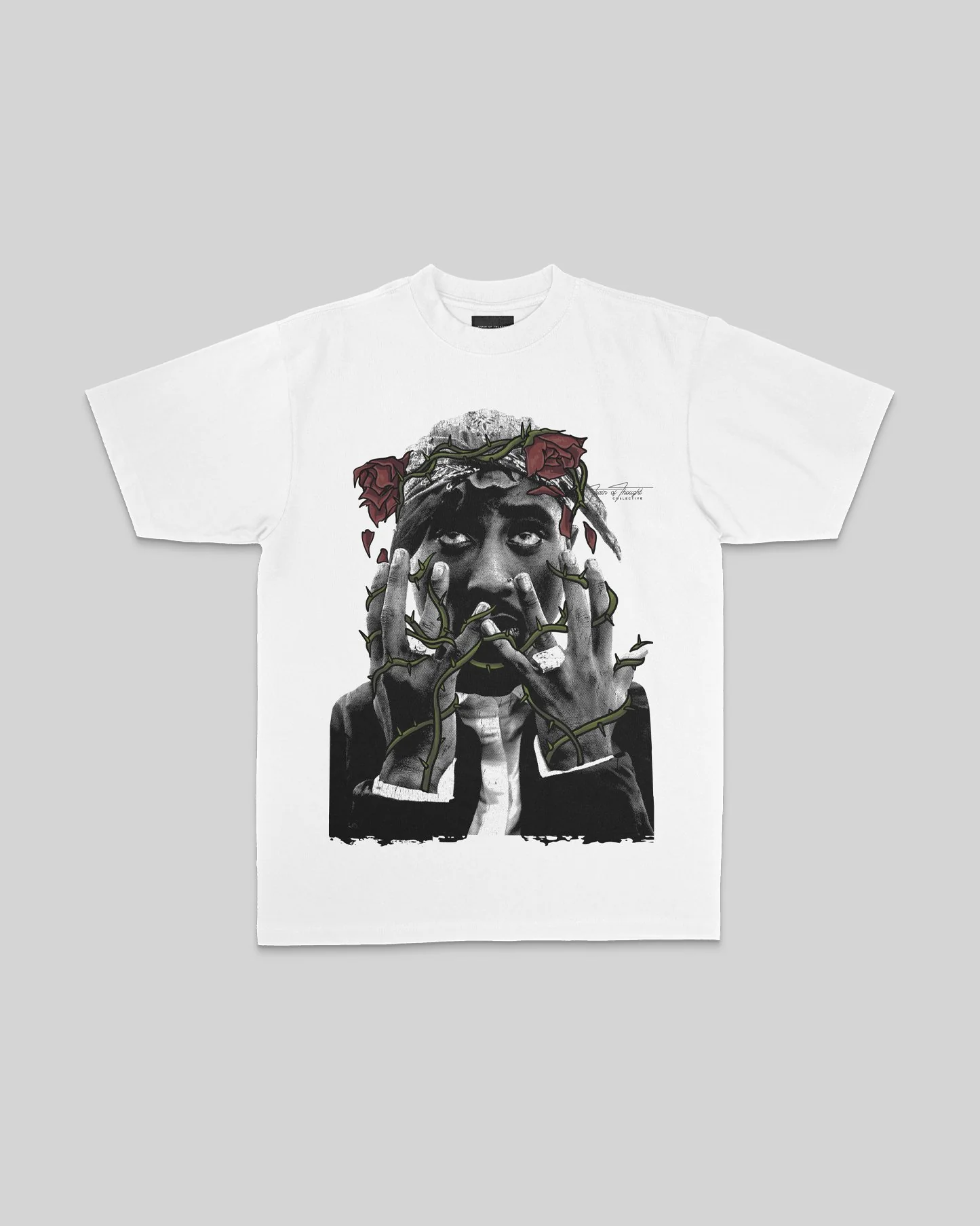Dead Rose PAC | Heavyweight White Graphic Tee