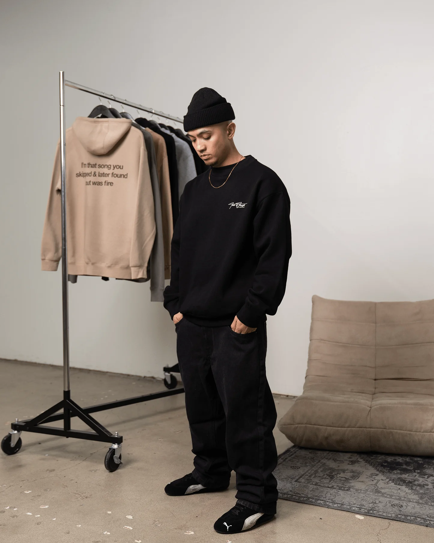 Don't Skip | Black Crewneck Sweatshirt - Image 4