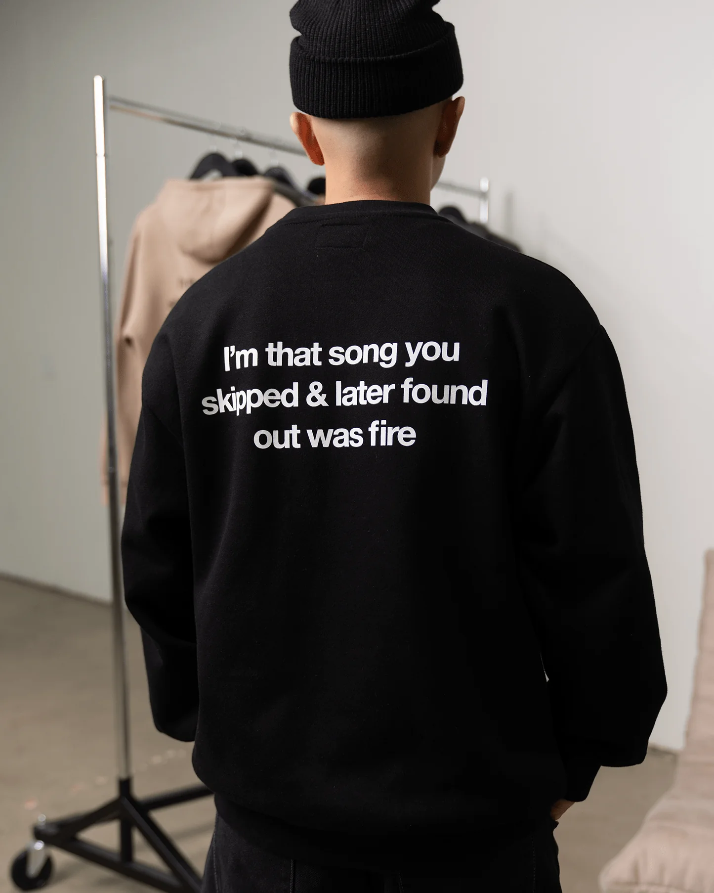 Don't Skip | Black Crewneck Sweatshirt - Image 5