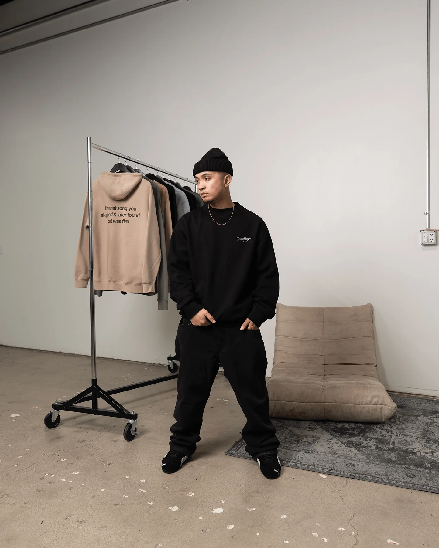 Don't Skip | Black Crewneck Sweatshirt - Image 8