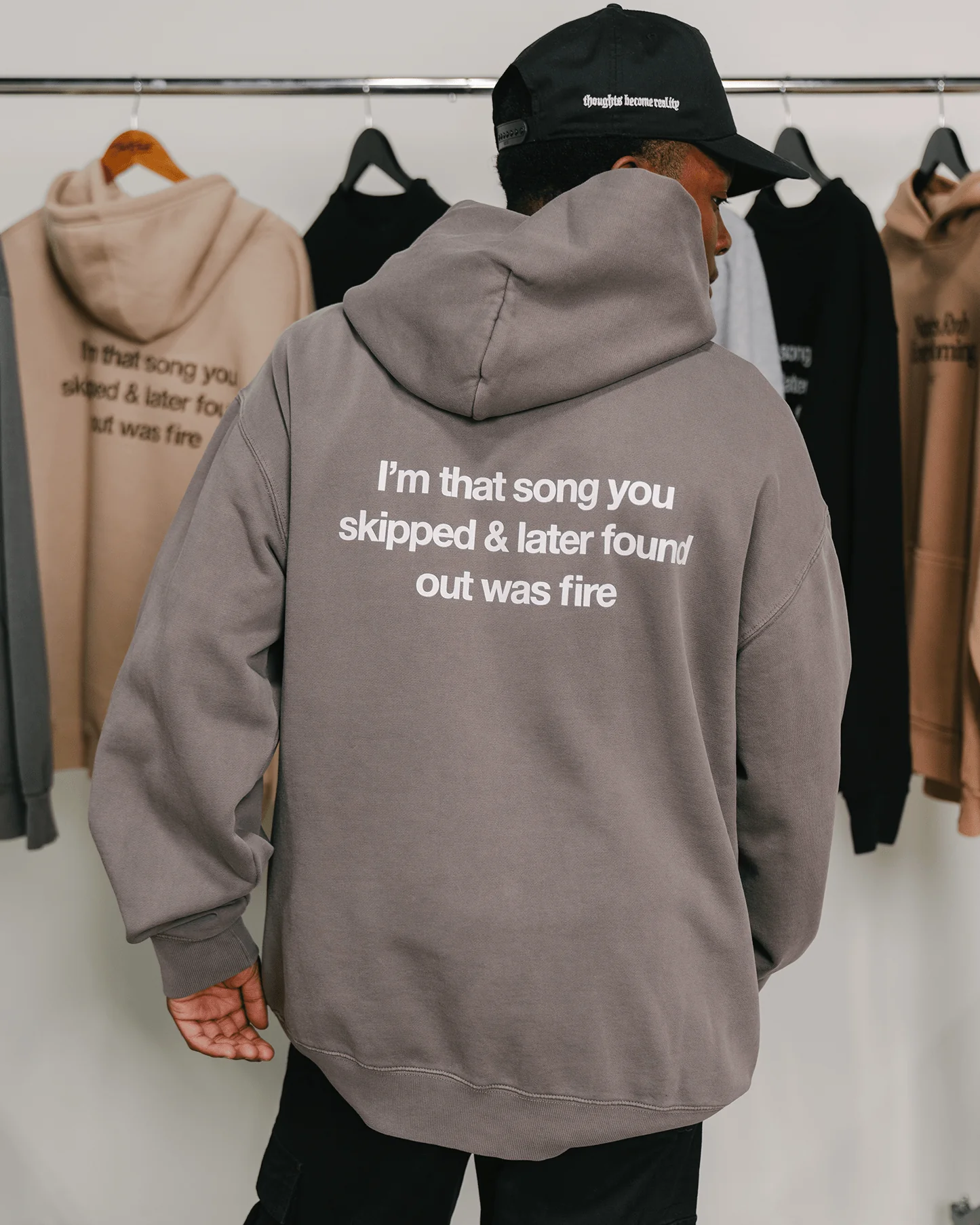 Don't Skip | Faded Grey Relaxed Hoodie - Image 3