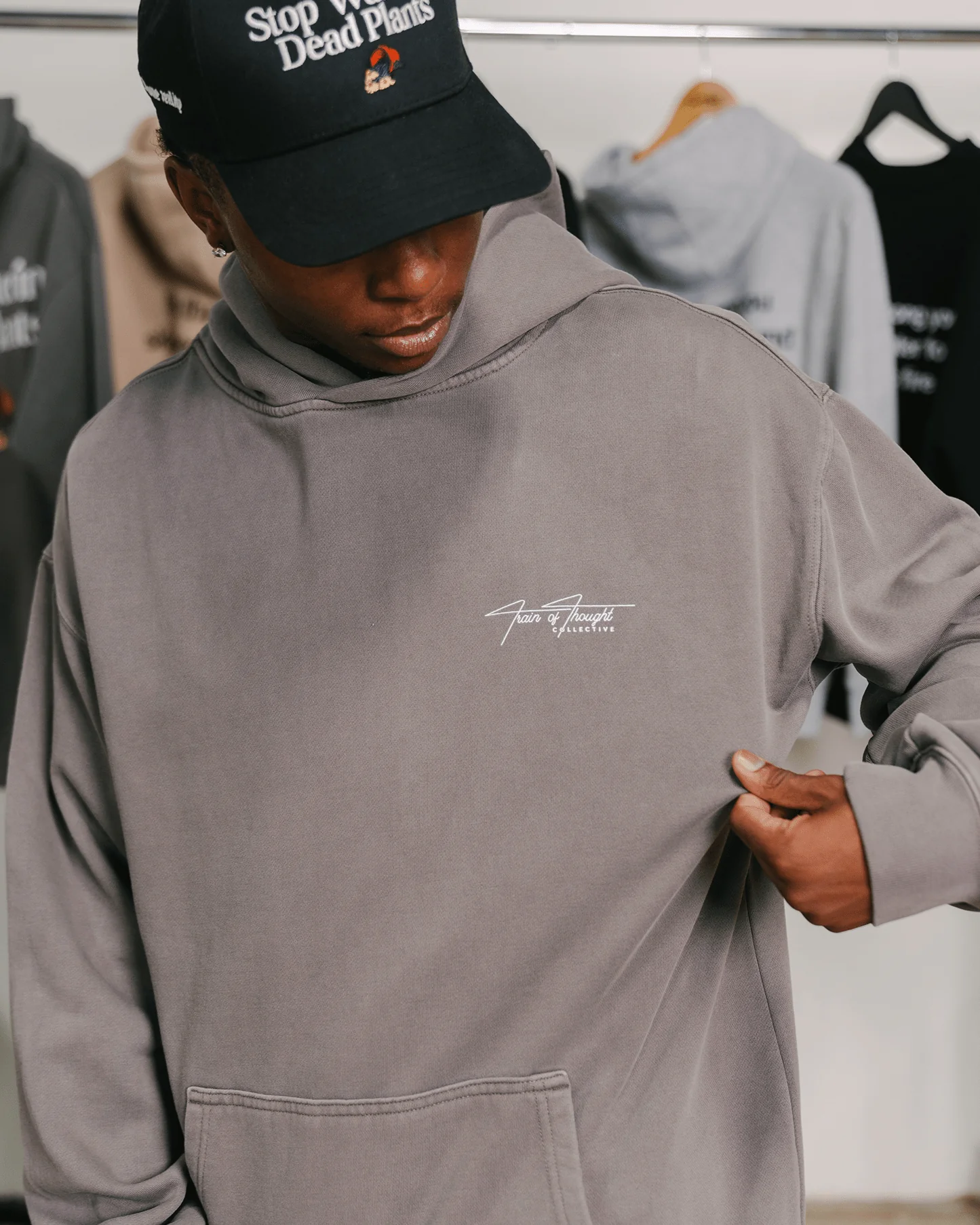 Don't Skip | Faded Grey Relaxed Hoodie - Image 5