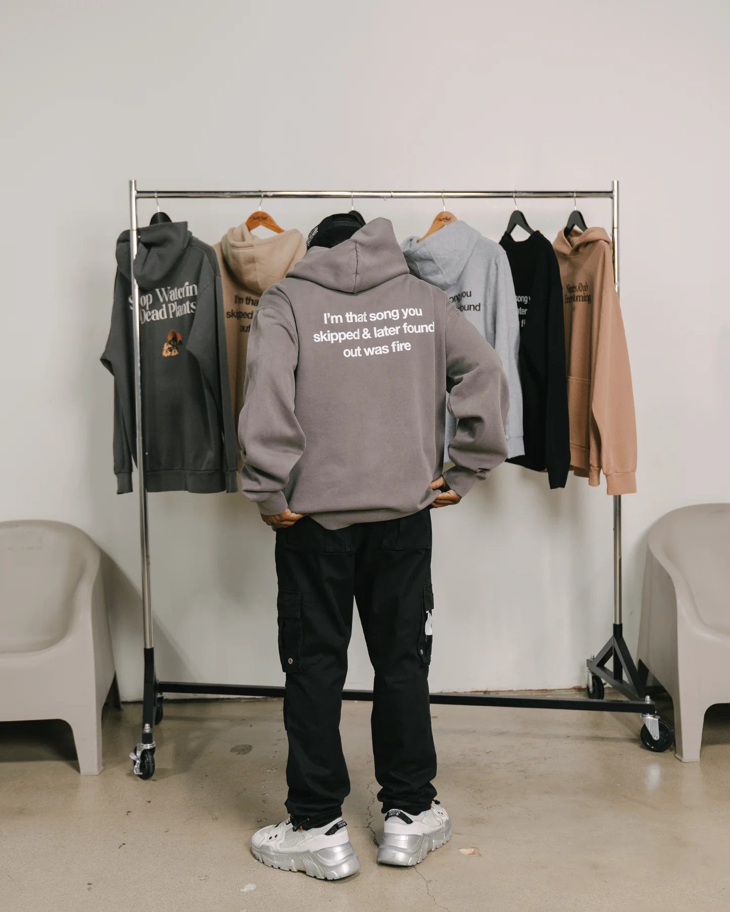 Don't Skip | Faded Grey Relaxed Hoodie - Image 6