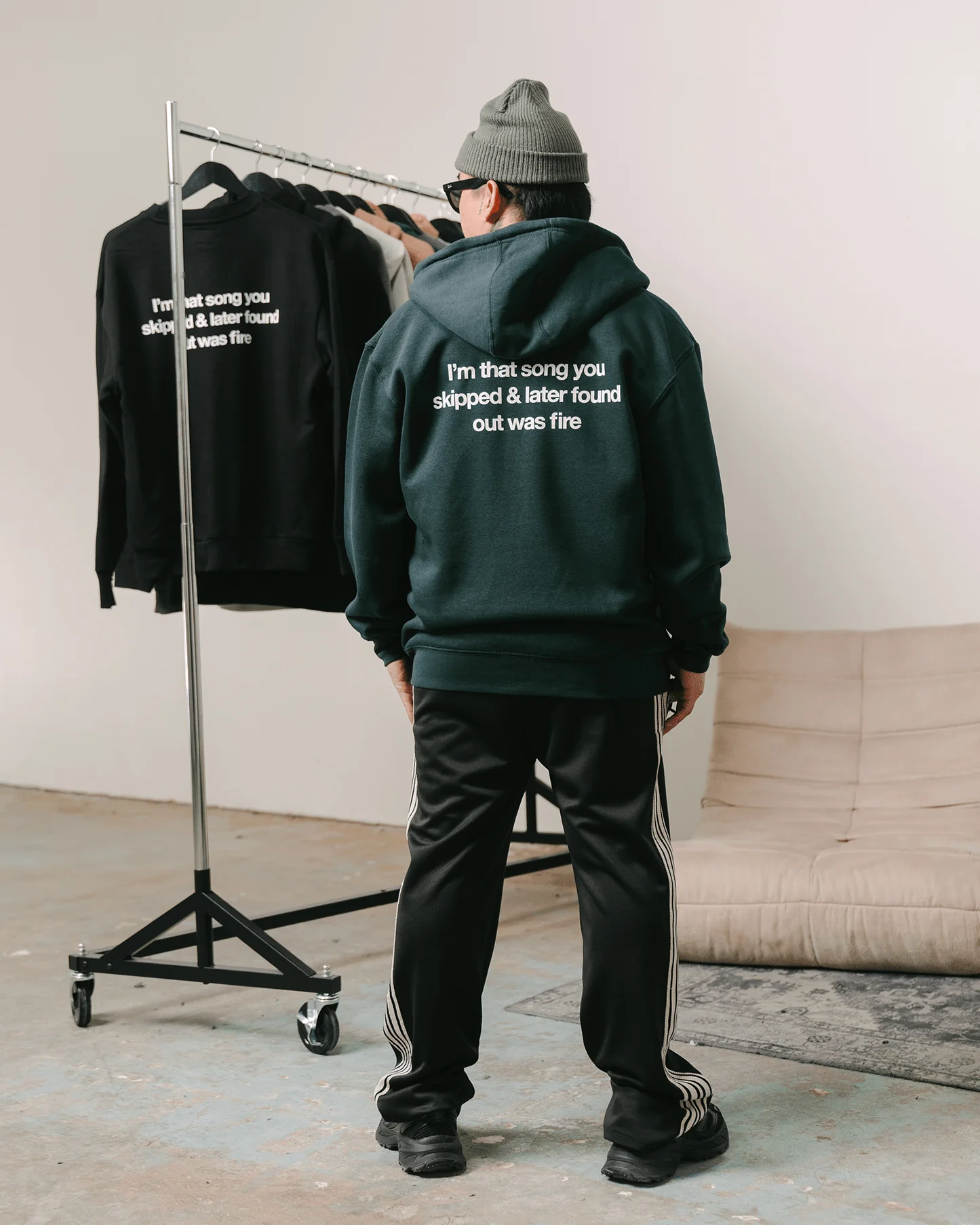 Don't Skip | Green Full Zip Hoodie - Image 3