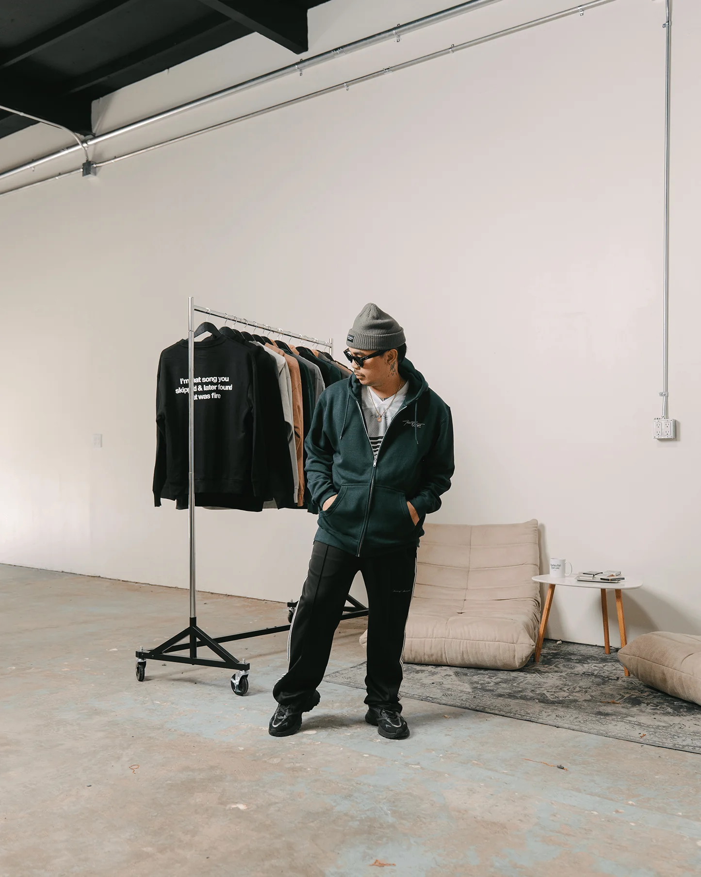 Don't Skip | Green Full Zip Hoodie - Image 6