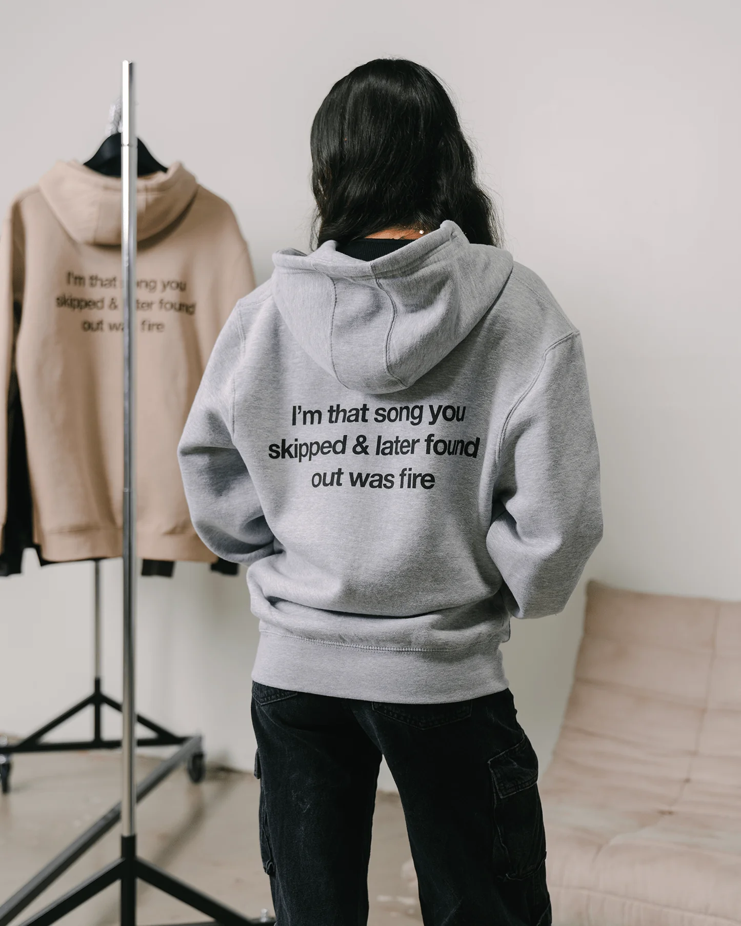 Don't Skip | Heather Grey Full Zip Hoodie - Image 3