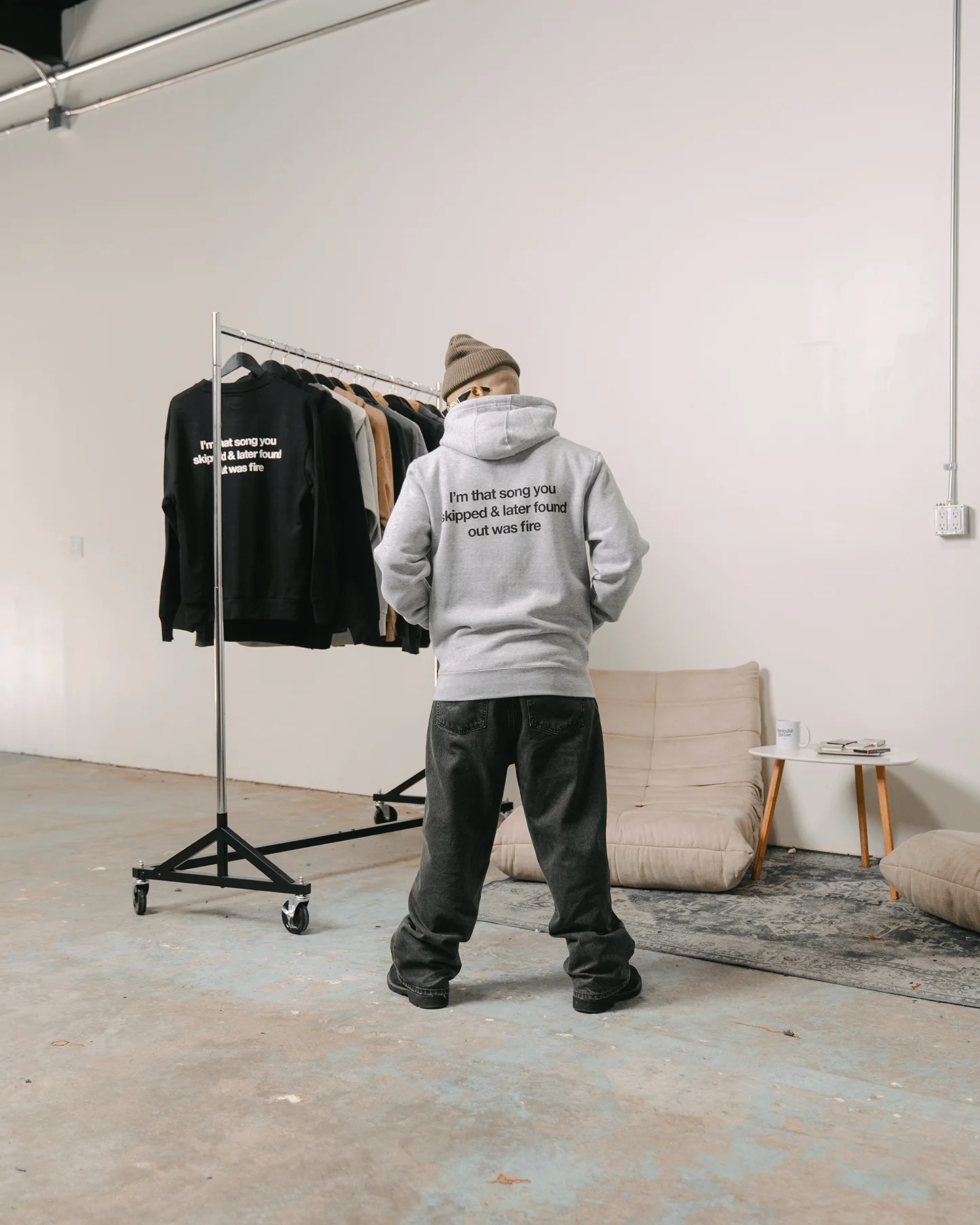 Don't Skip | Heather Grey Full Zip Hoodie - Image 6