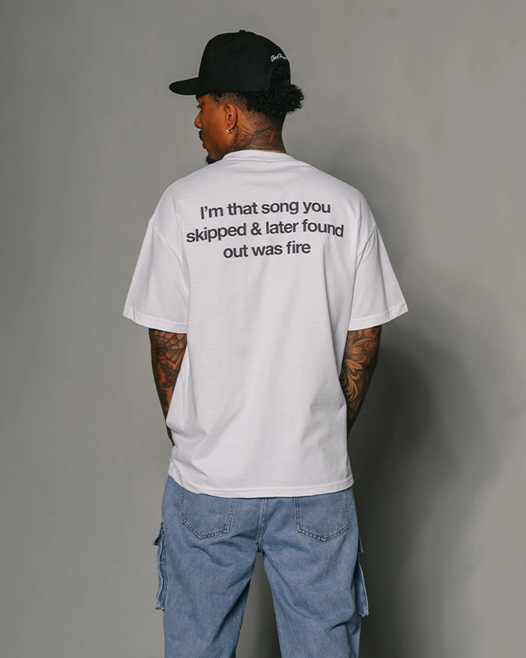Don't Skip | Classic White Graphic Tee - Image 4
