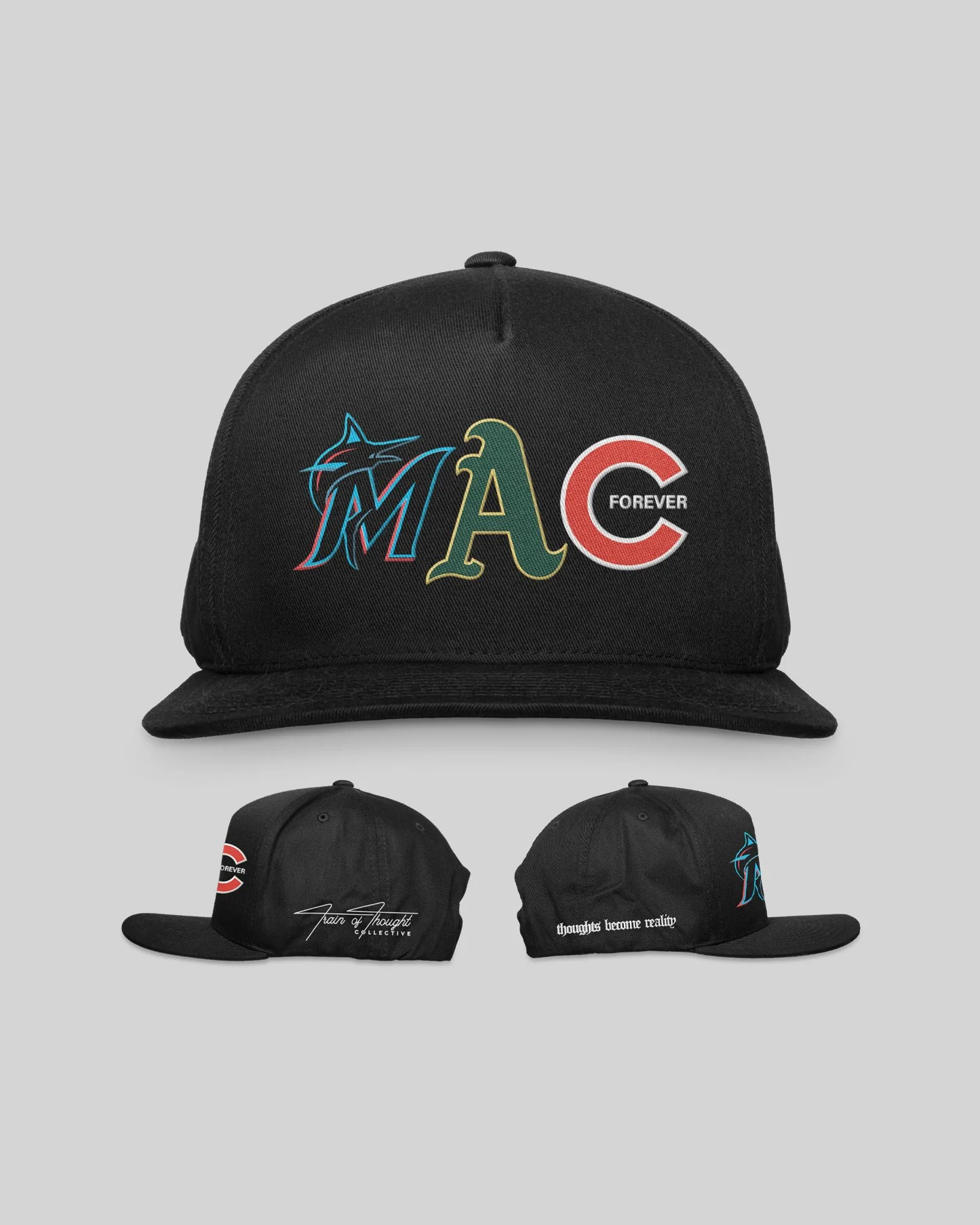 Forever Mac 5 Panel Mid Profile | Black Snapback