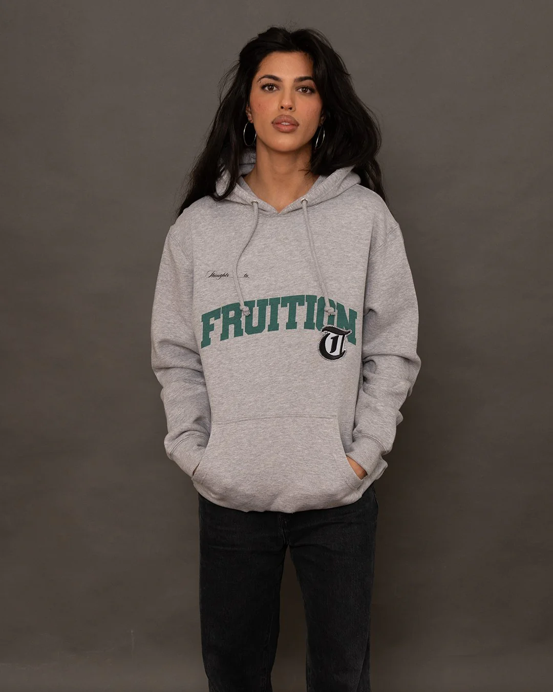 Fruition | Applique Grey Pullover Hoodie - Image 3