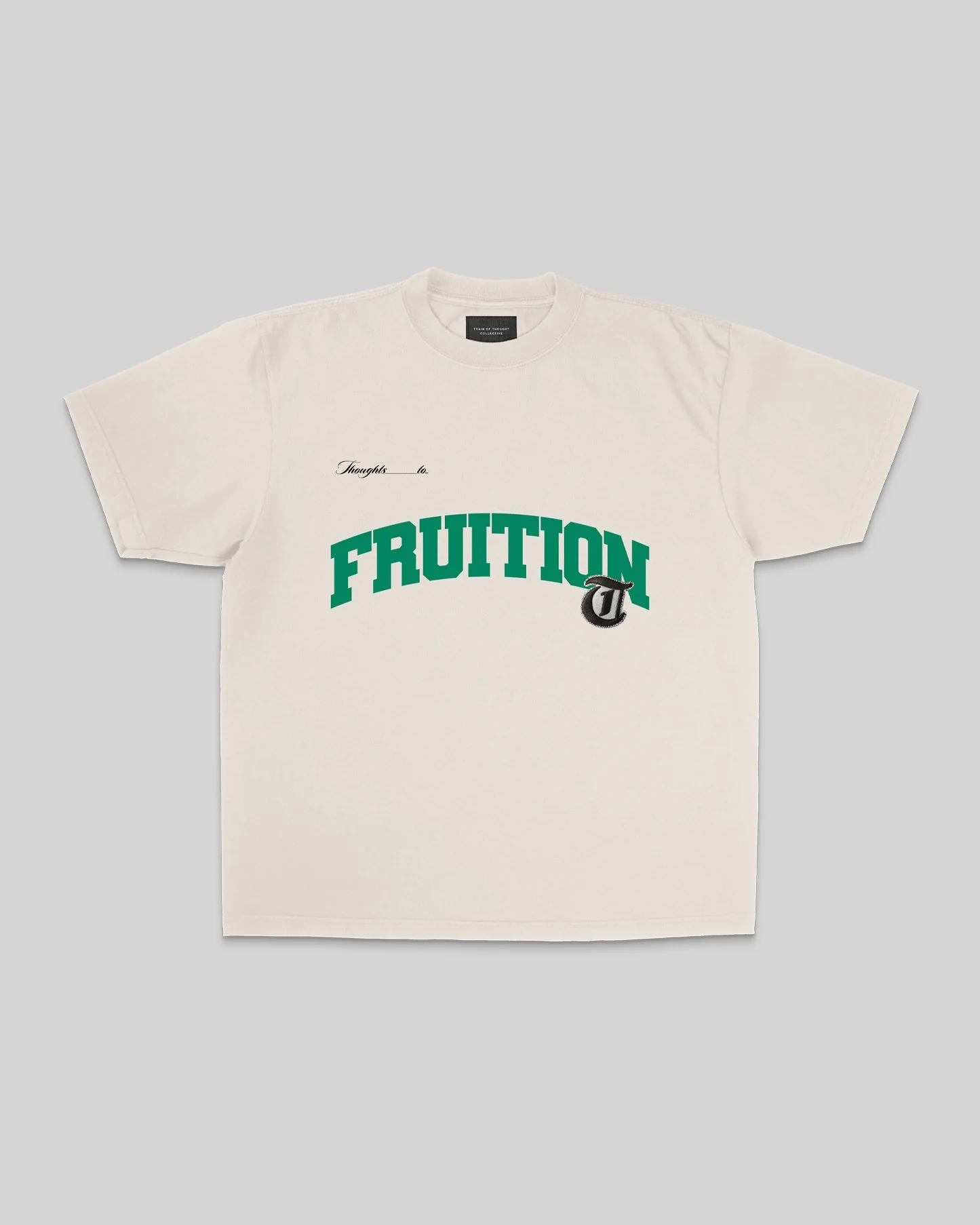 Fruition | Oversized Cream Applique Graphic Tee