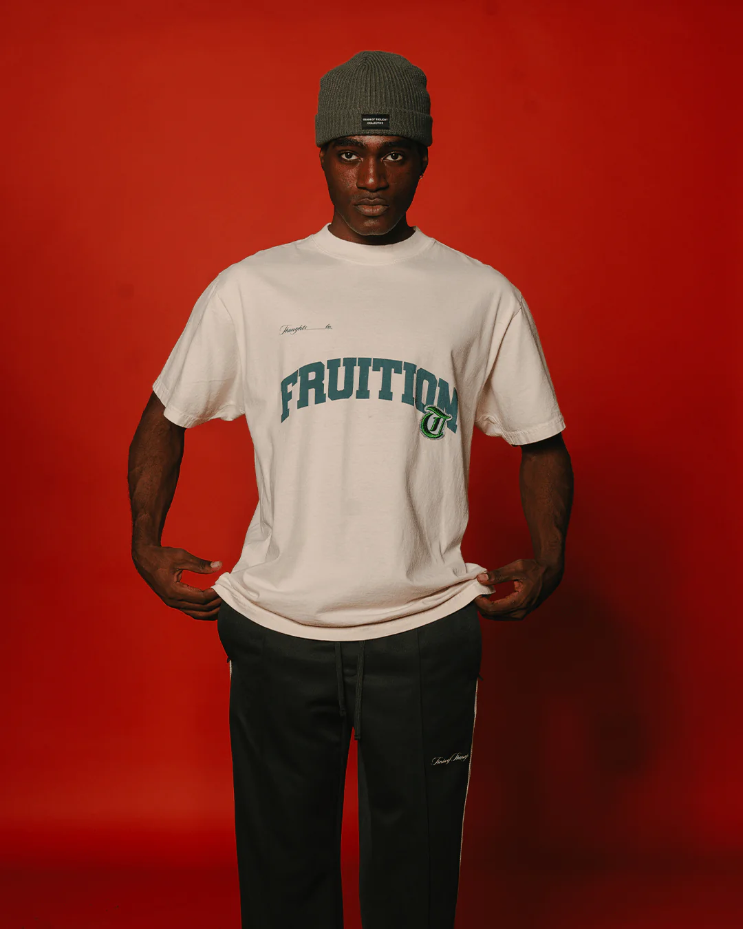 Fruition V2 | Oversized Cream Applique Graphic Tee - Image 3