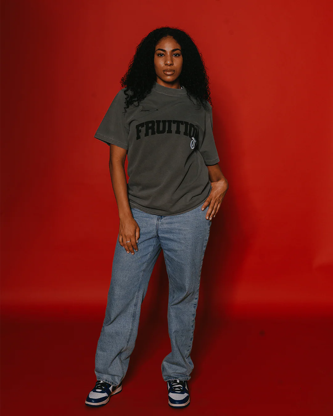 Fruition V2 | Oversized Cement Applique Graphic Tee - Image 2