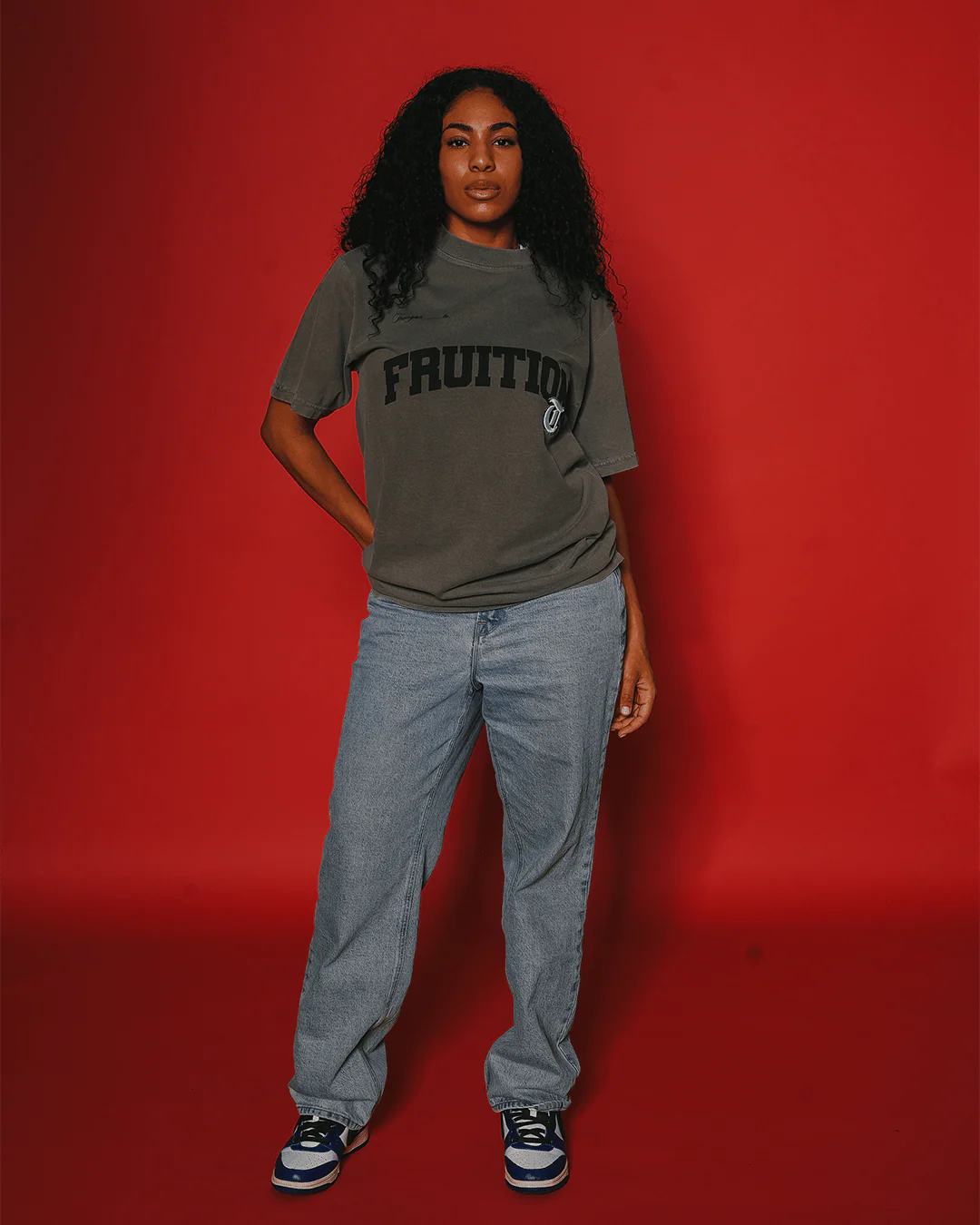 Fruition V2 | Oversized Cement Applique Graphic Tee - Image 3