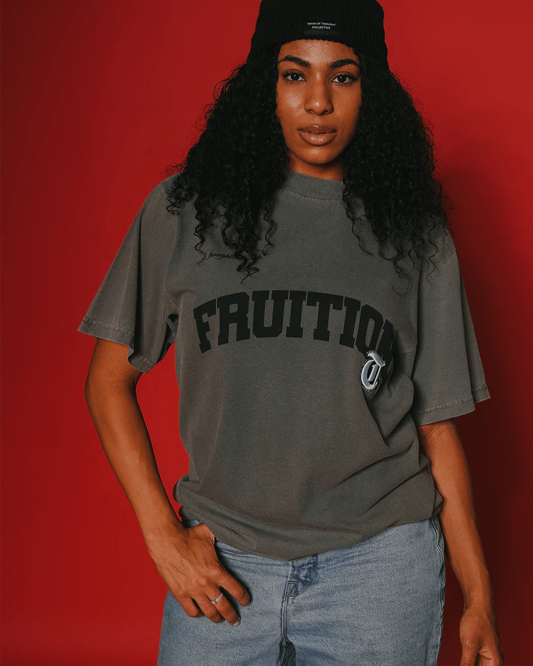 Fruition V2 | Oversized Cement Applique Graphic Tee - Image 4