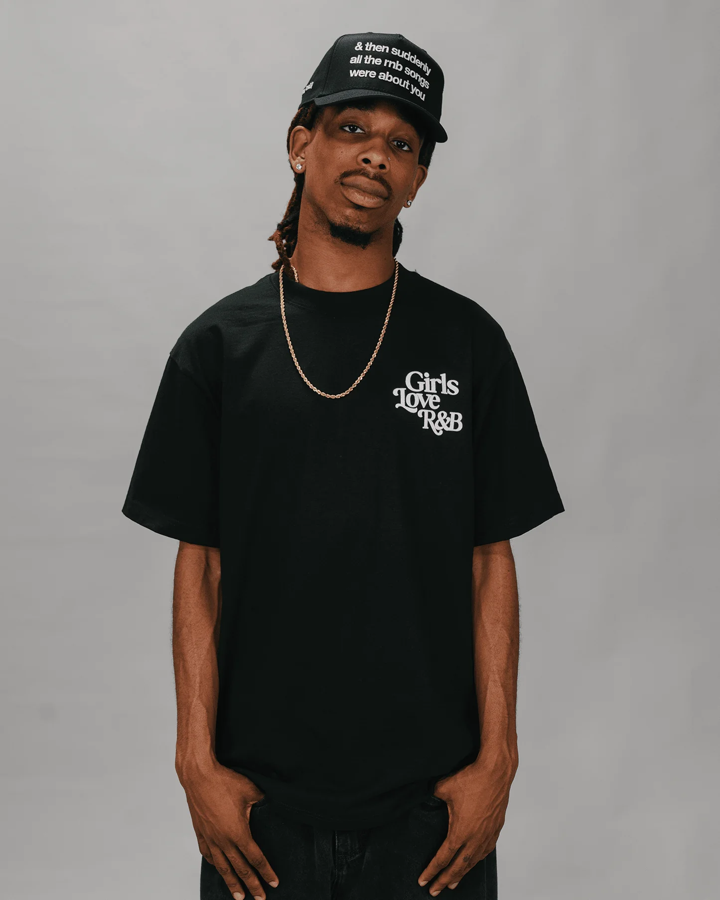 Girls Love R&B V1 | Heavyweight Black Graphic Tee - Image 4