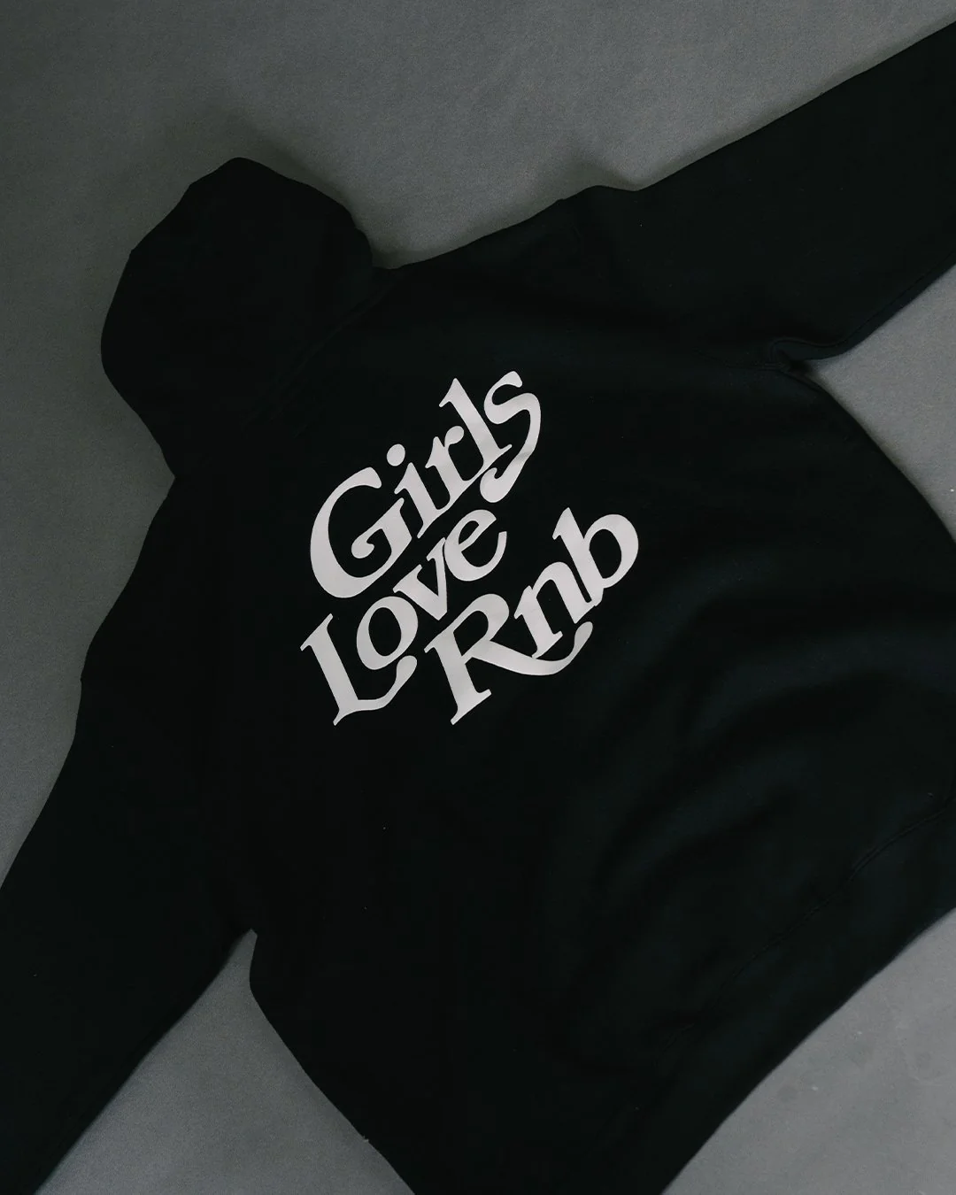 Girls Love Rnb | Black Puff Print Pullover Hoodie - Image 3