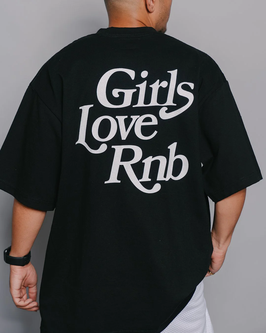 Girls Love Rnb | Heavyweight Black Graphic Tee - Image 4