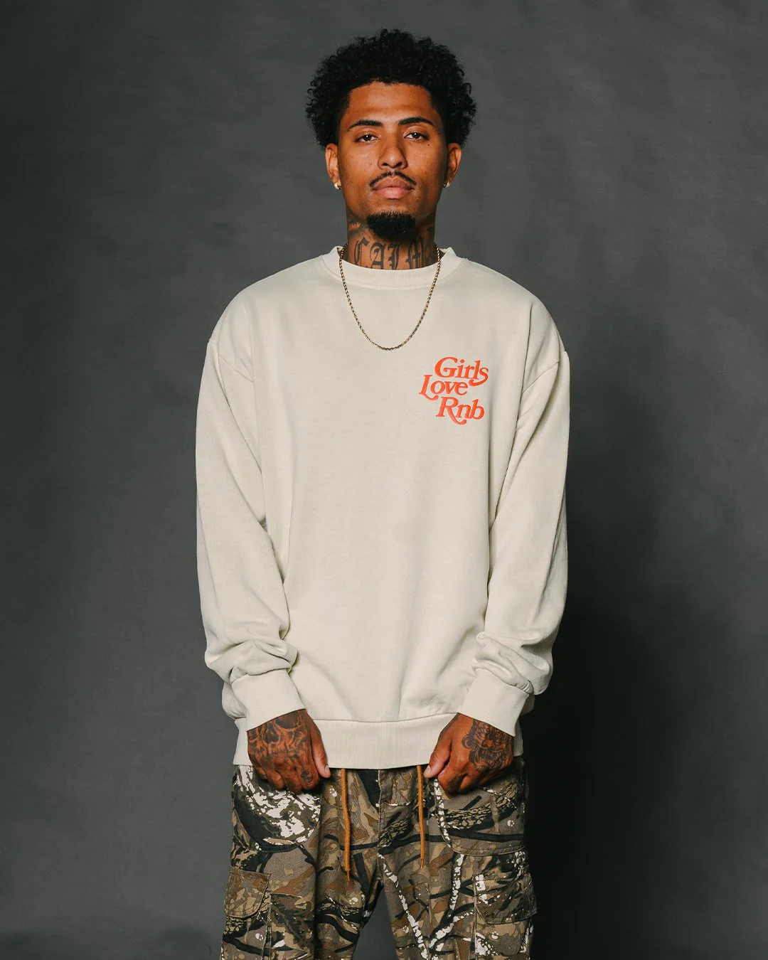 Girls Love Rnb | Pistachio Puff Print Crewneck Sweatshirt - Image 3