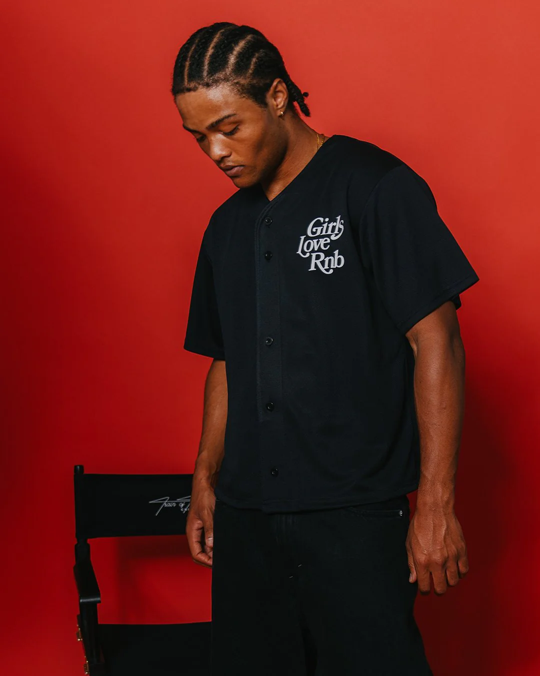 Girls Love Rnb V2 | Black Cropped Baseball Jersey - Image 4