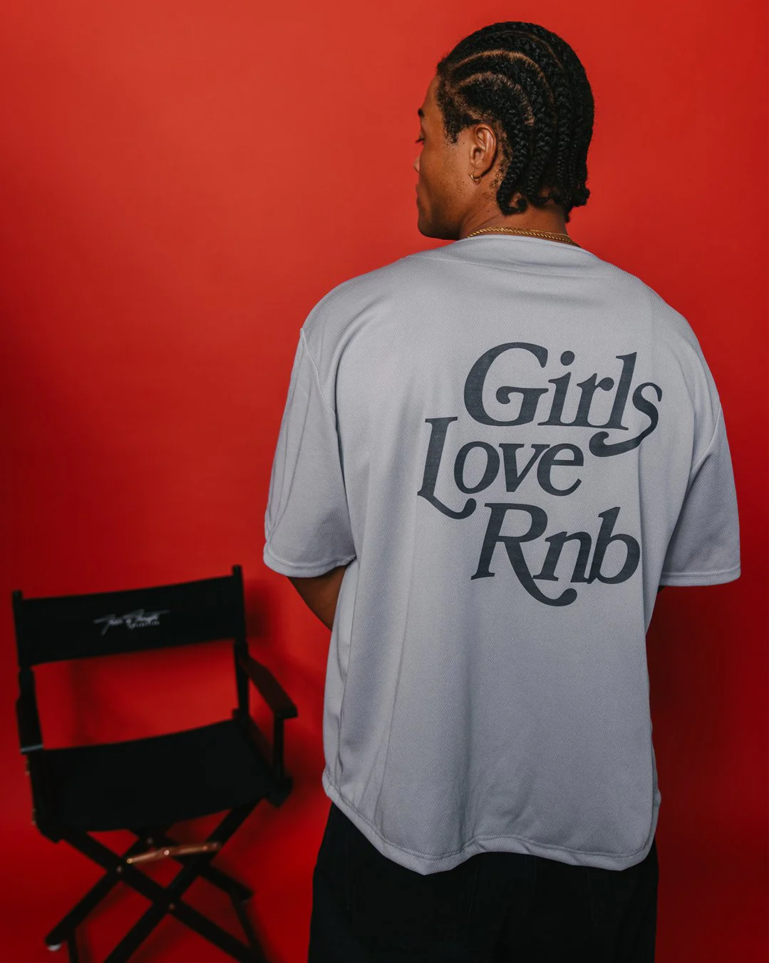 Girls Love Rnb V2 | Silver Cropped Baseball Jersey - Image 7