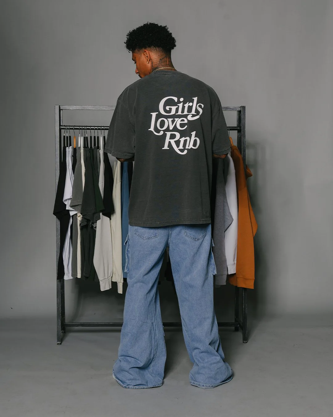 Girls Love Rnb V3 | Oversized Shadow Graphic Tee - Image 3