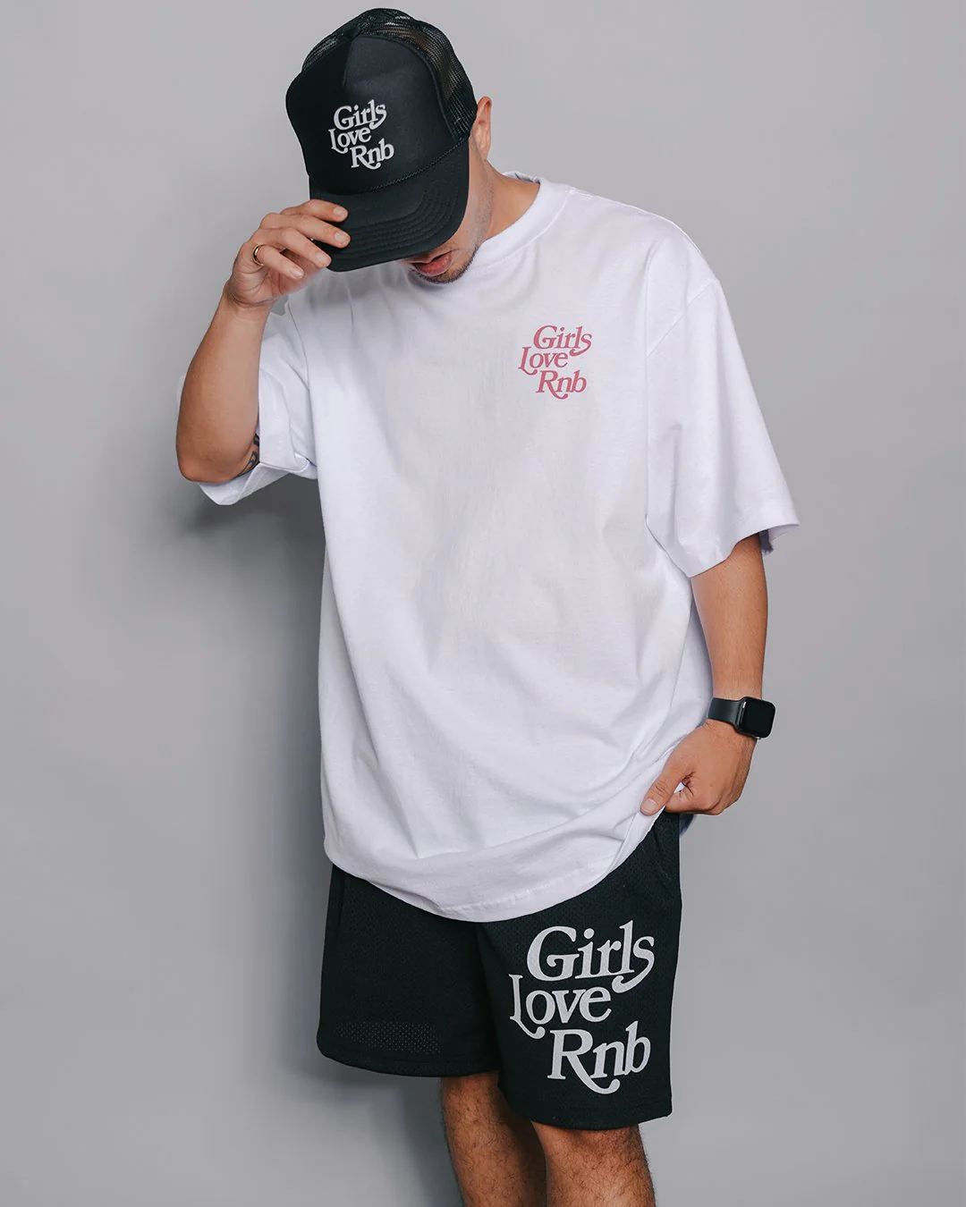 Girls Love Rnb | Heavyweight White Graphic Tee - Image 3