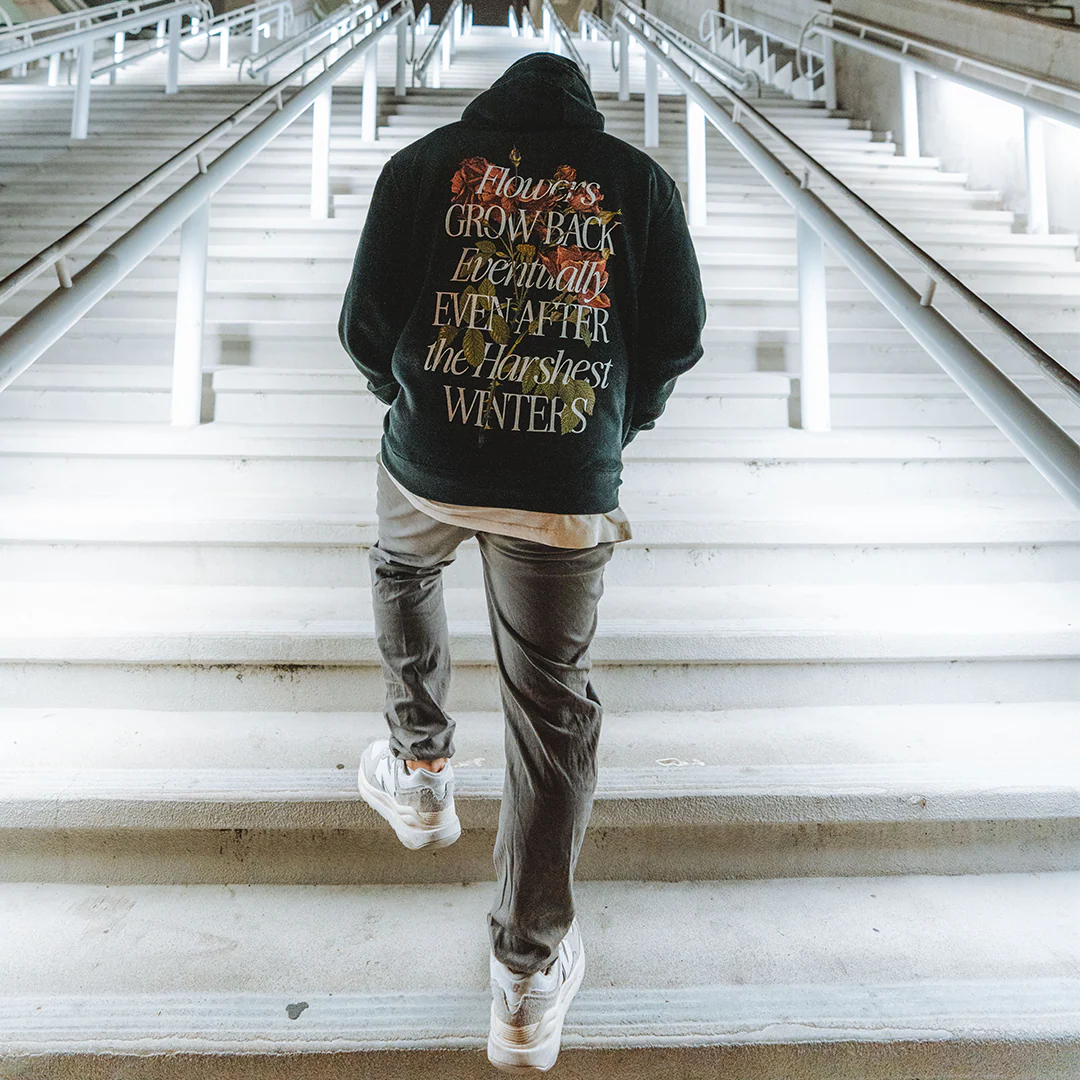 Growth Eventually | Black Pullover Hoodie - Image 4