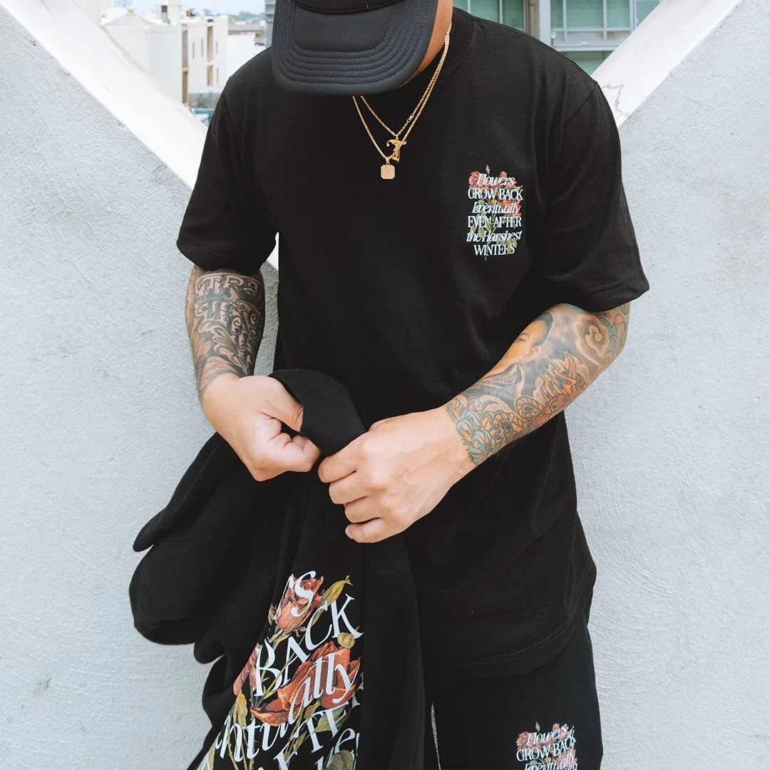 Growth Eventually | Heavyweight Black Graphic Tee - Image 3