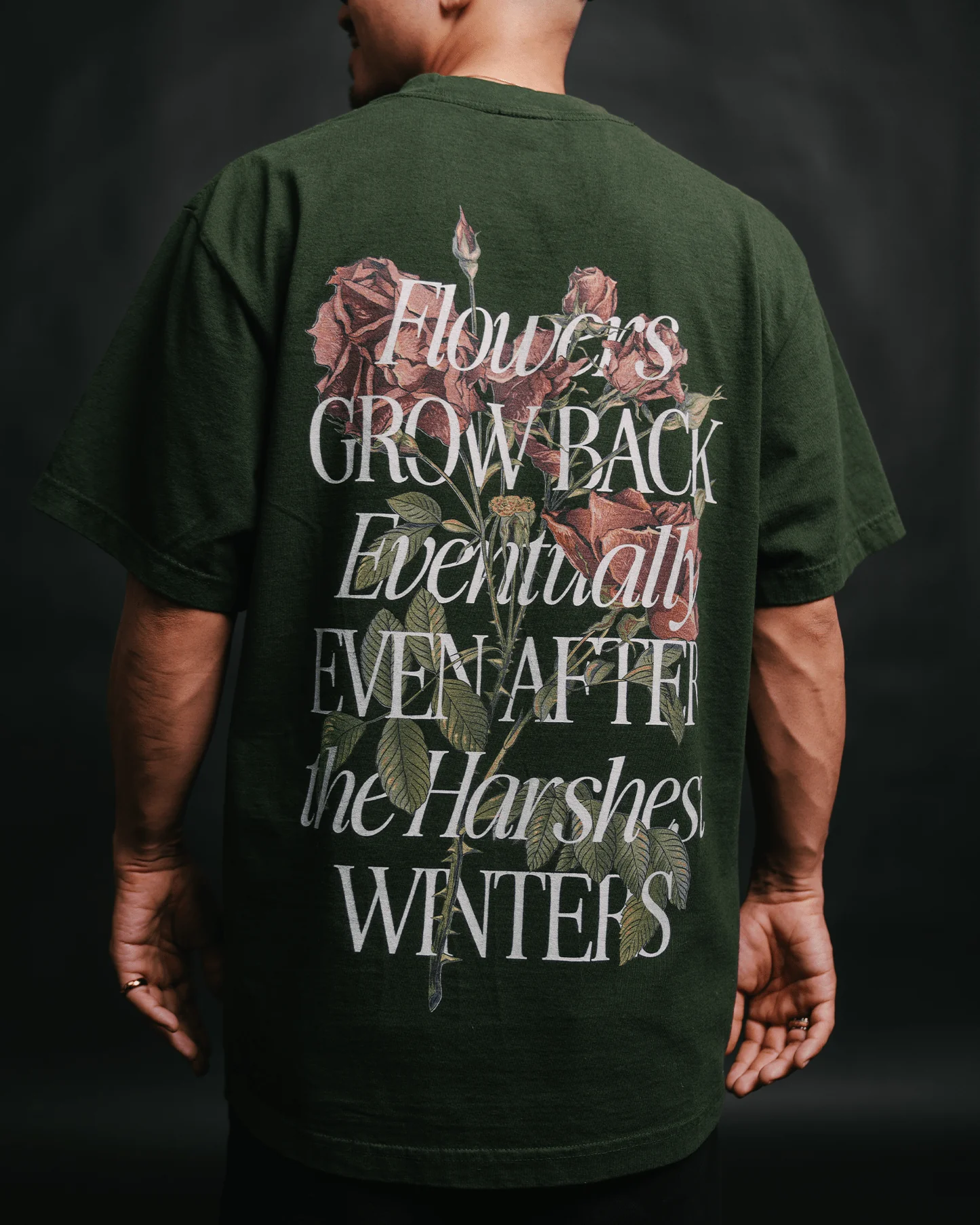 Growth Eventually V2 | Oversized Green Graphic Tee - Image 4
