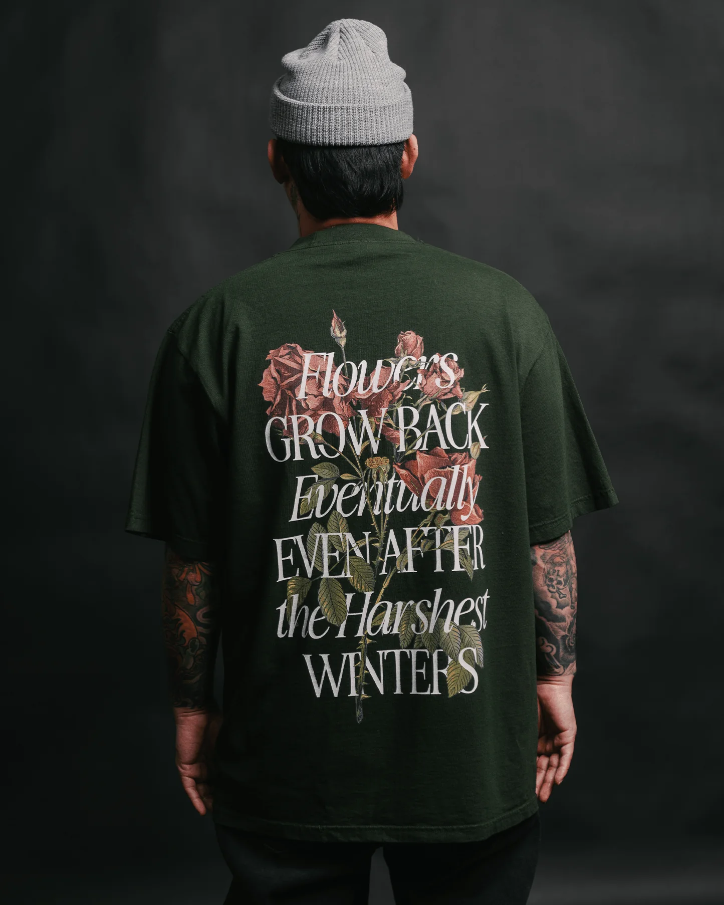 Growth Eventually V2 | Oversized Green Graphic Tee - Image 6