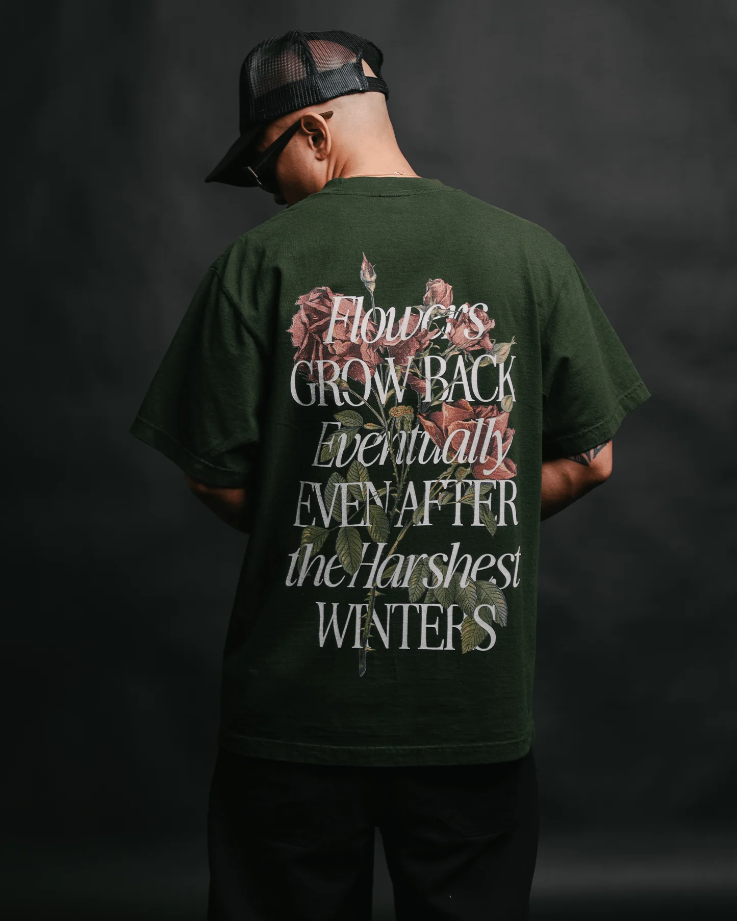 Growth Eventually V2 | Oversized Green Graphic Tee - Image 7